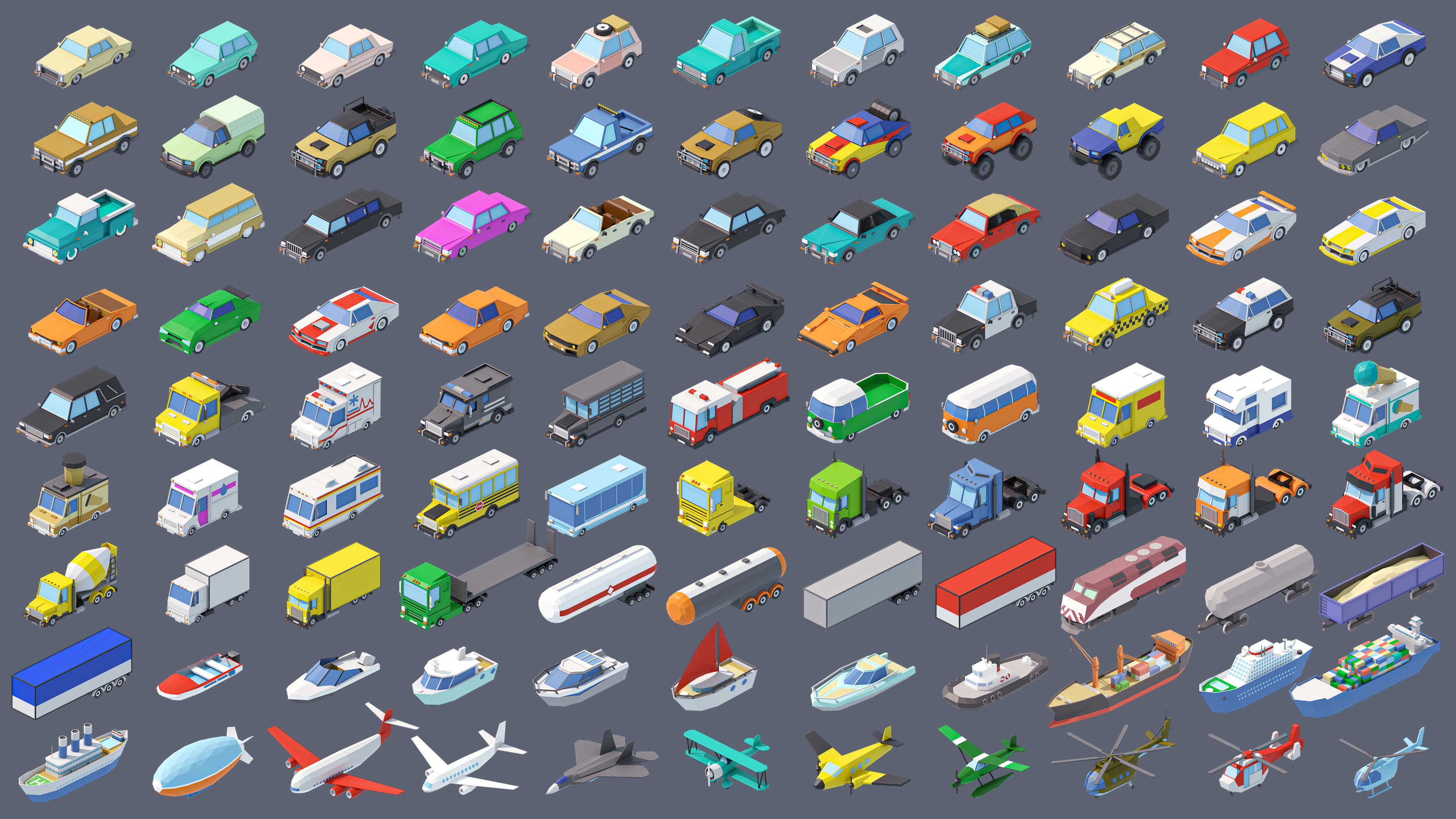 Industrial City Low-poly 3D model_5