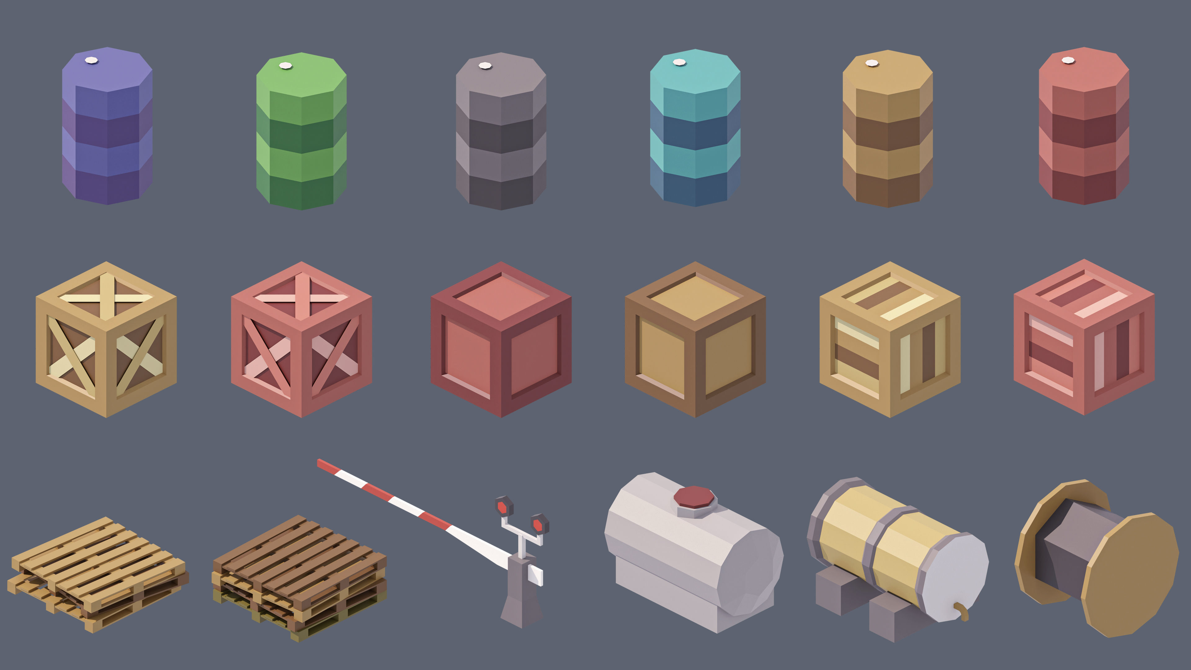 Industrial City Low-poly 3D model_61