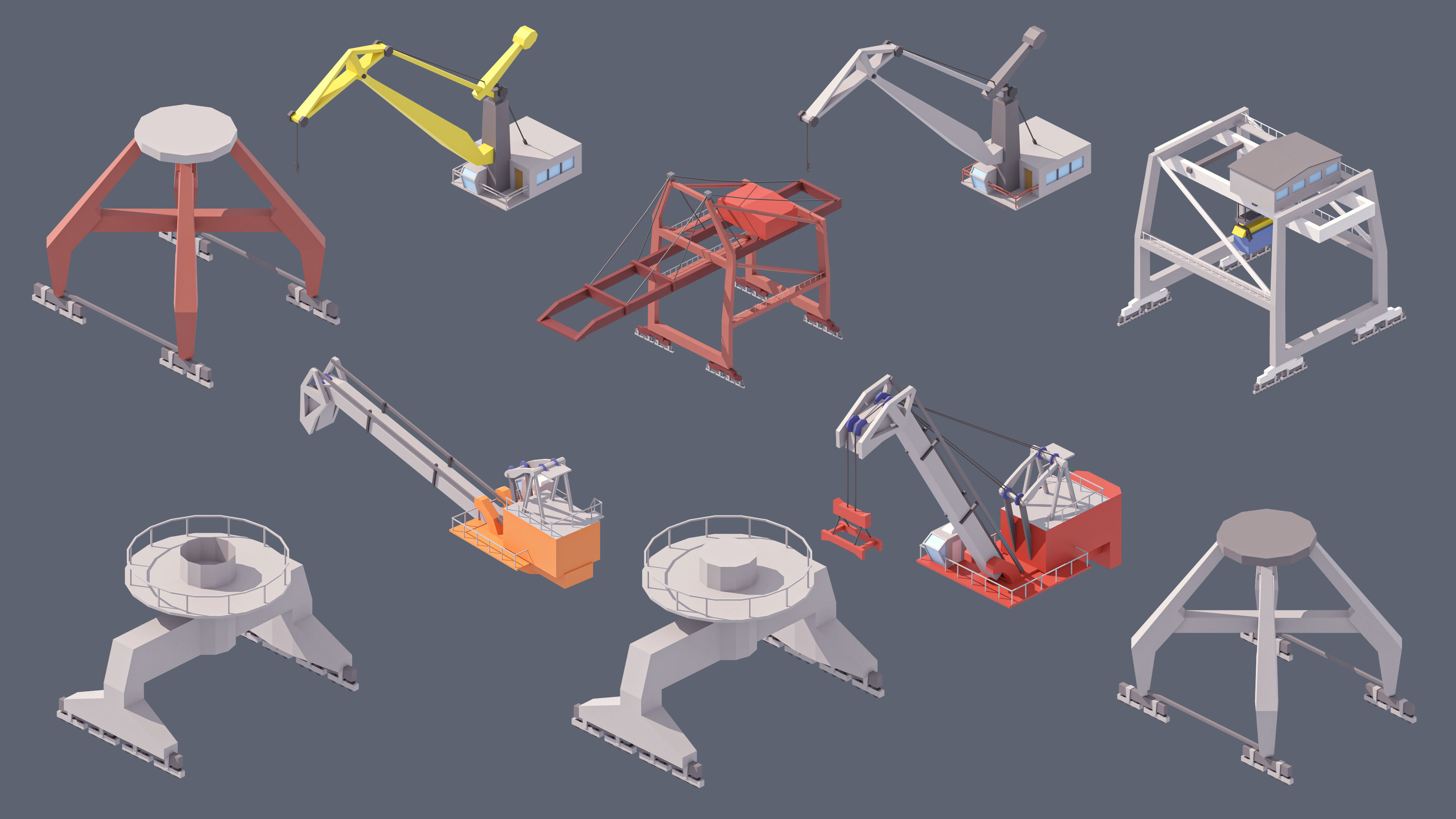 Industrial City Low-poly 3D model_59