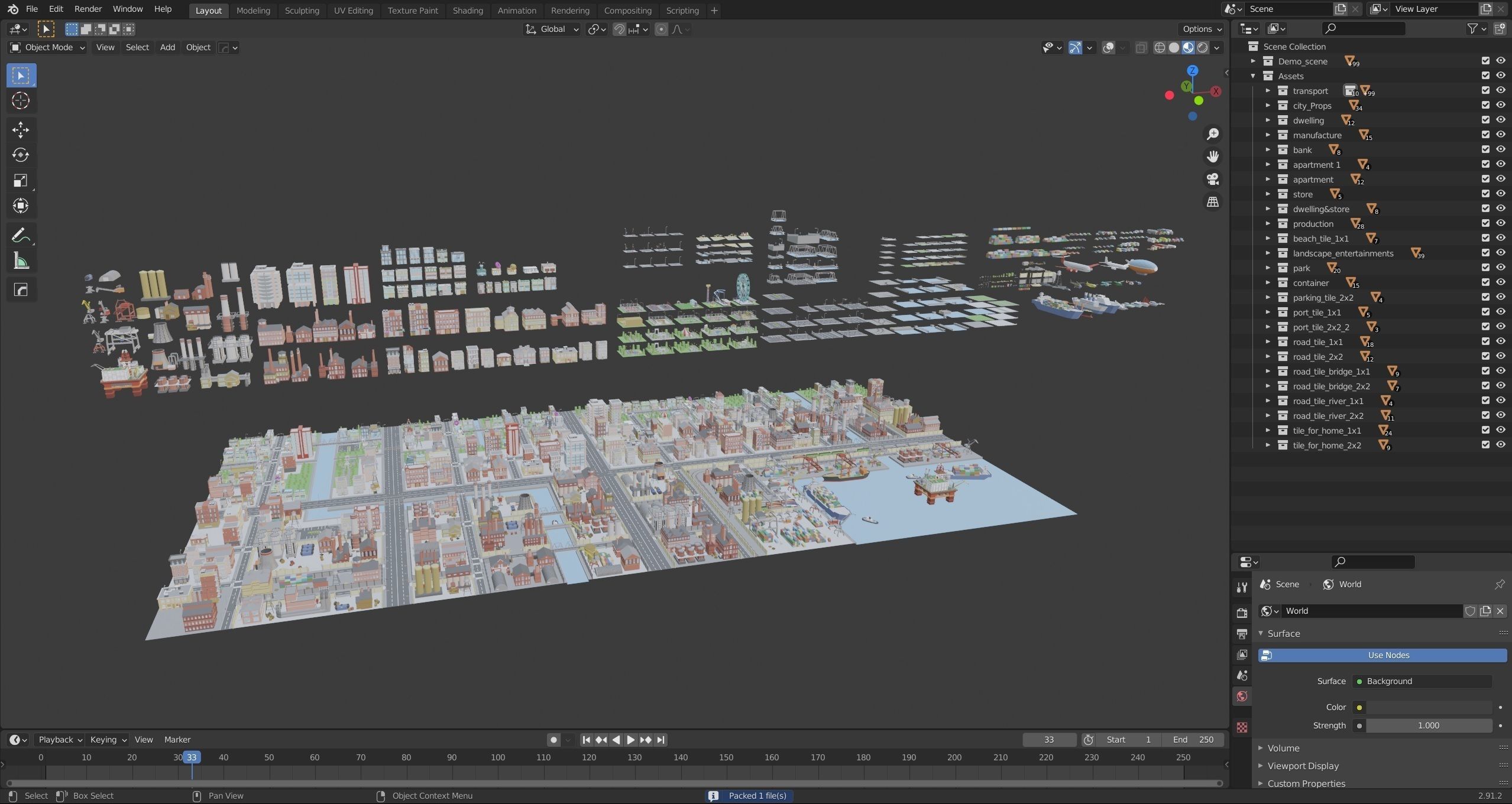Industrial City Low-poly 3D model_63