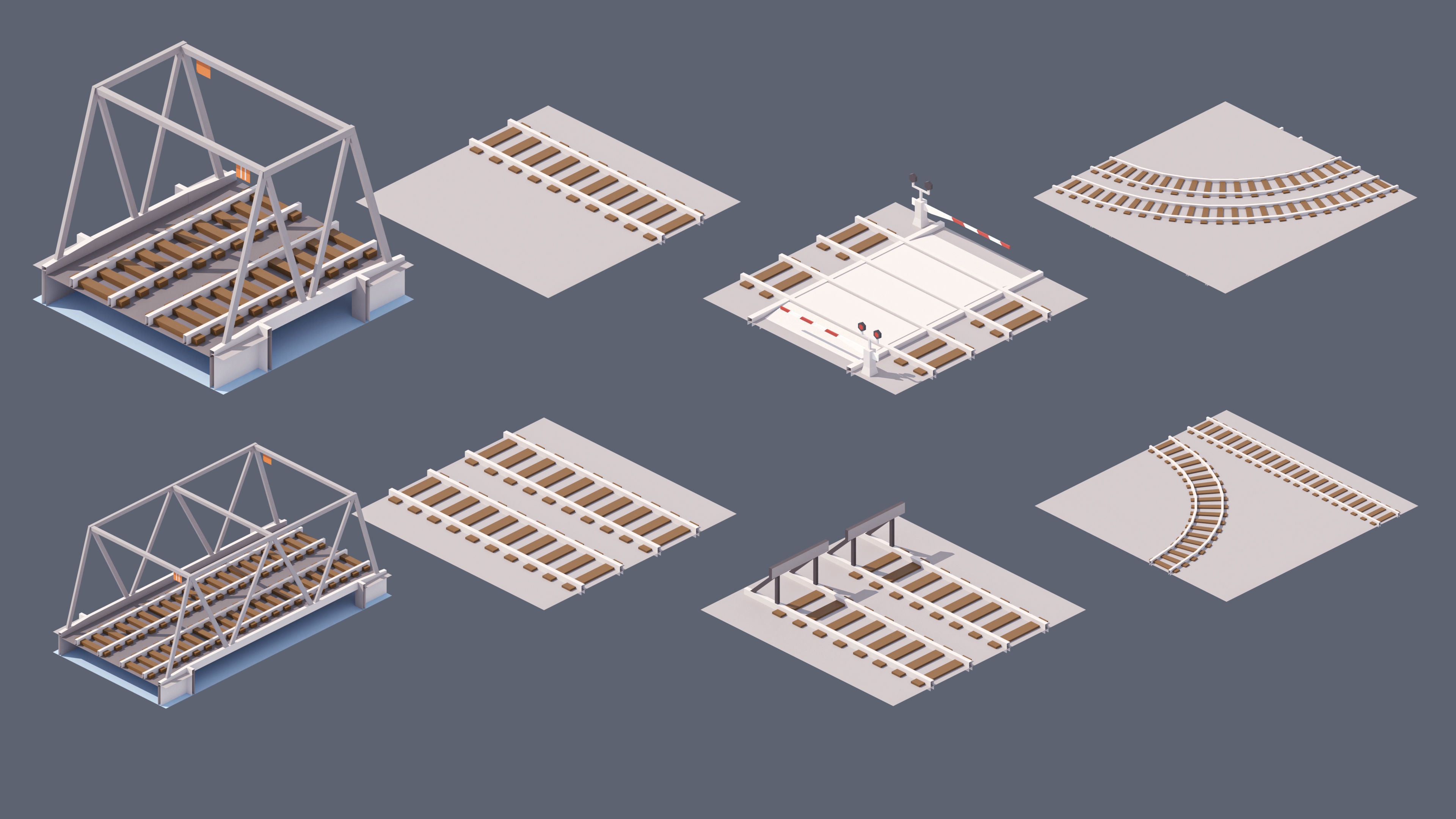 Industrial City Low-poly 3D model_35