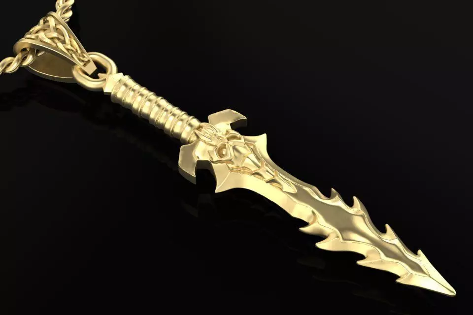 beautyful  pendant sword 3D print model_0