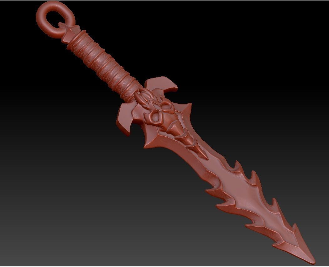beautyful  pendant sword 3D print model_3
