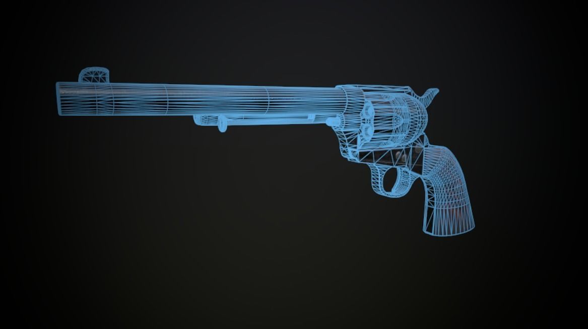Colt M 1873 Peacemaker Low-poly 3D model_14