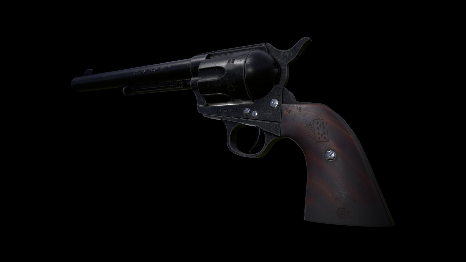 Colt M 1873 Peacemaker Low-poly 3D model_10