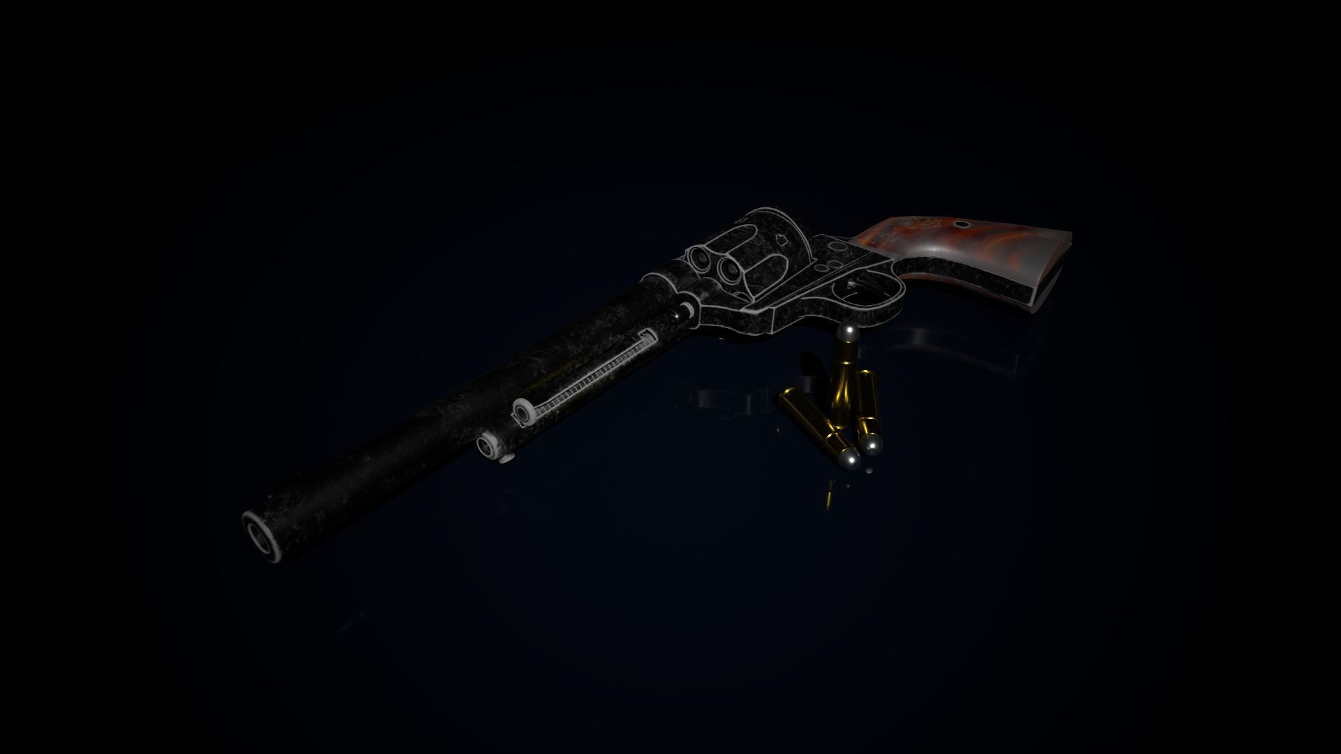 Colt M 1873 Peacemaker Low-poly 3D model_12