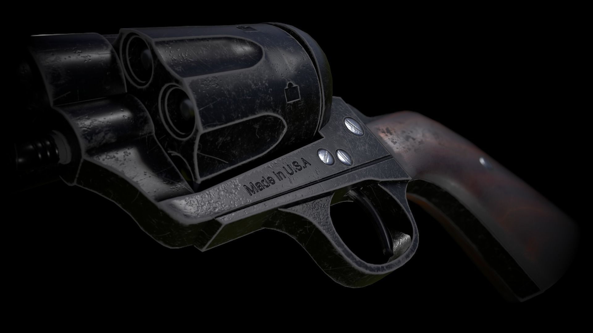 Colt M 1873 Peacemaker Low-poly 3D model_3