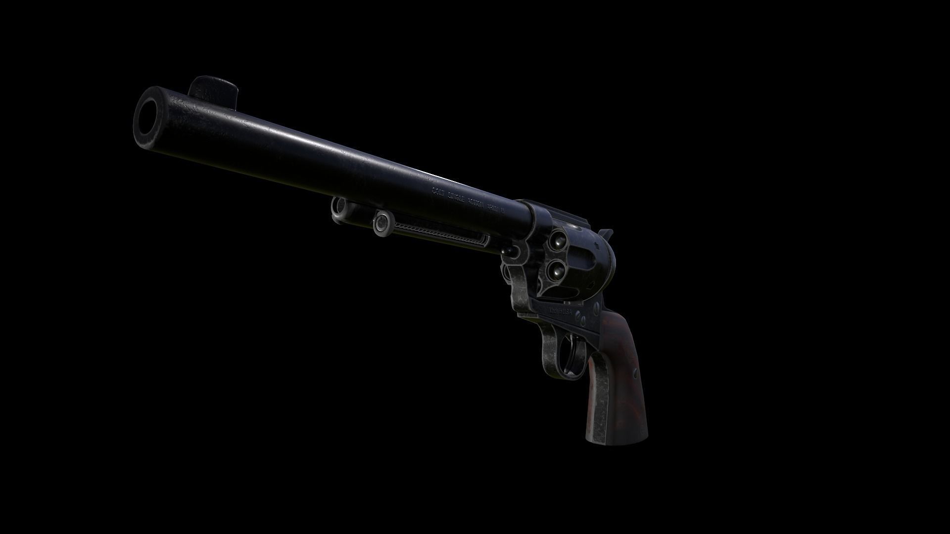 Colt M 1873 Peacemaker Low-poly 3D model_9