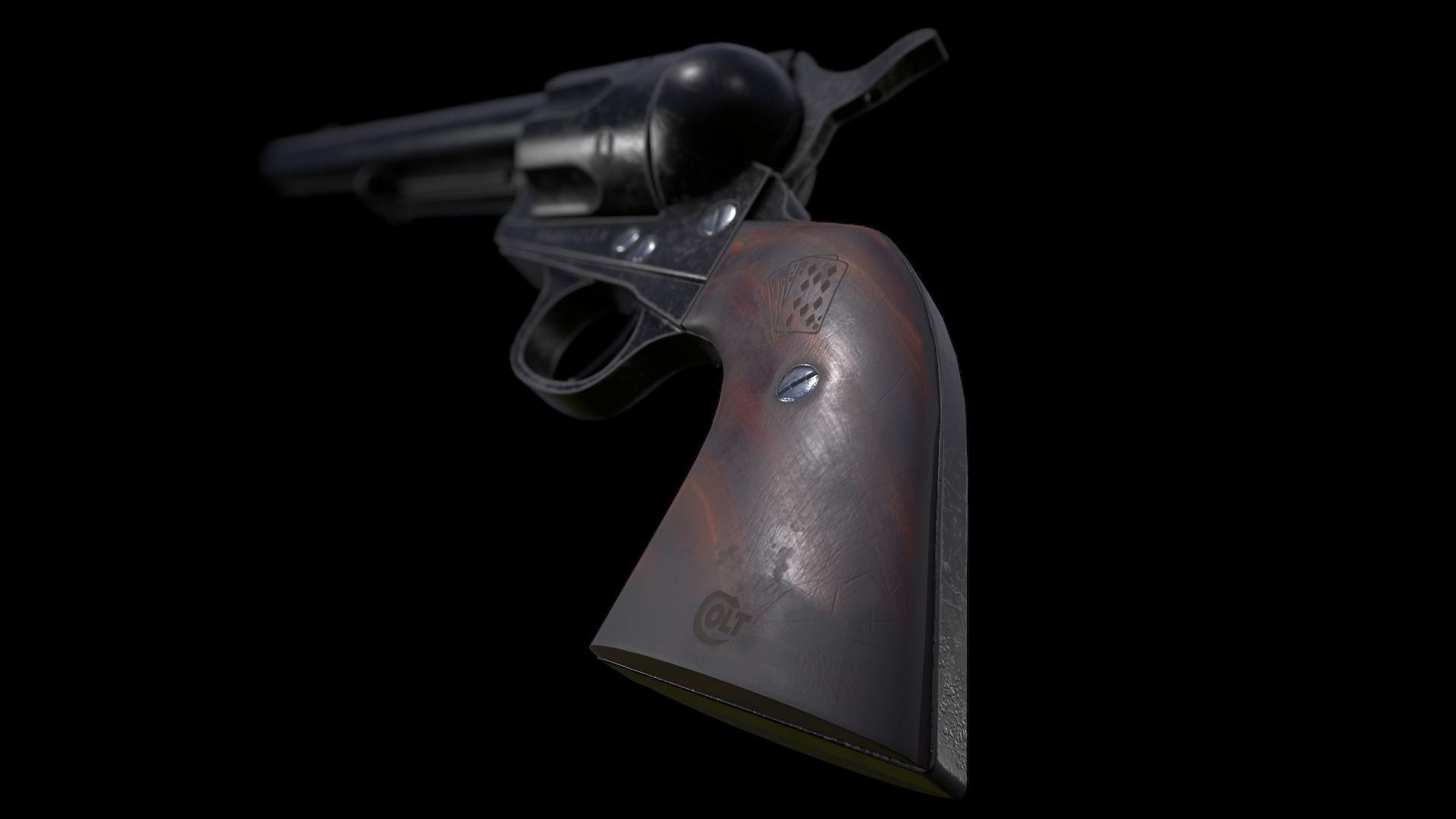 Colt M 1873 Peacemaker Low-poly 3D model_2