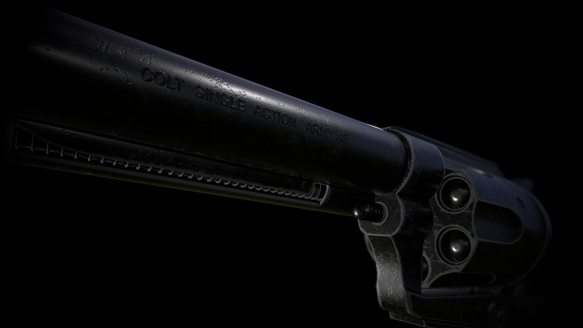 Colt M 1873 Peacemaker Low-poly 3D model_7