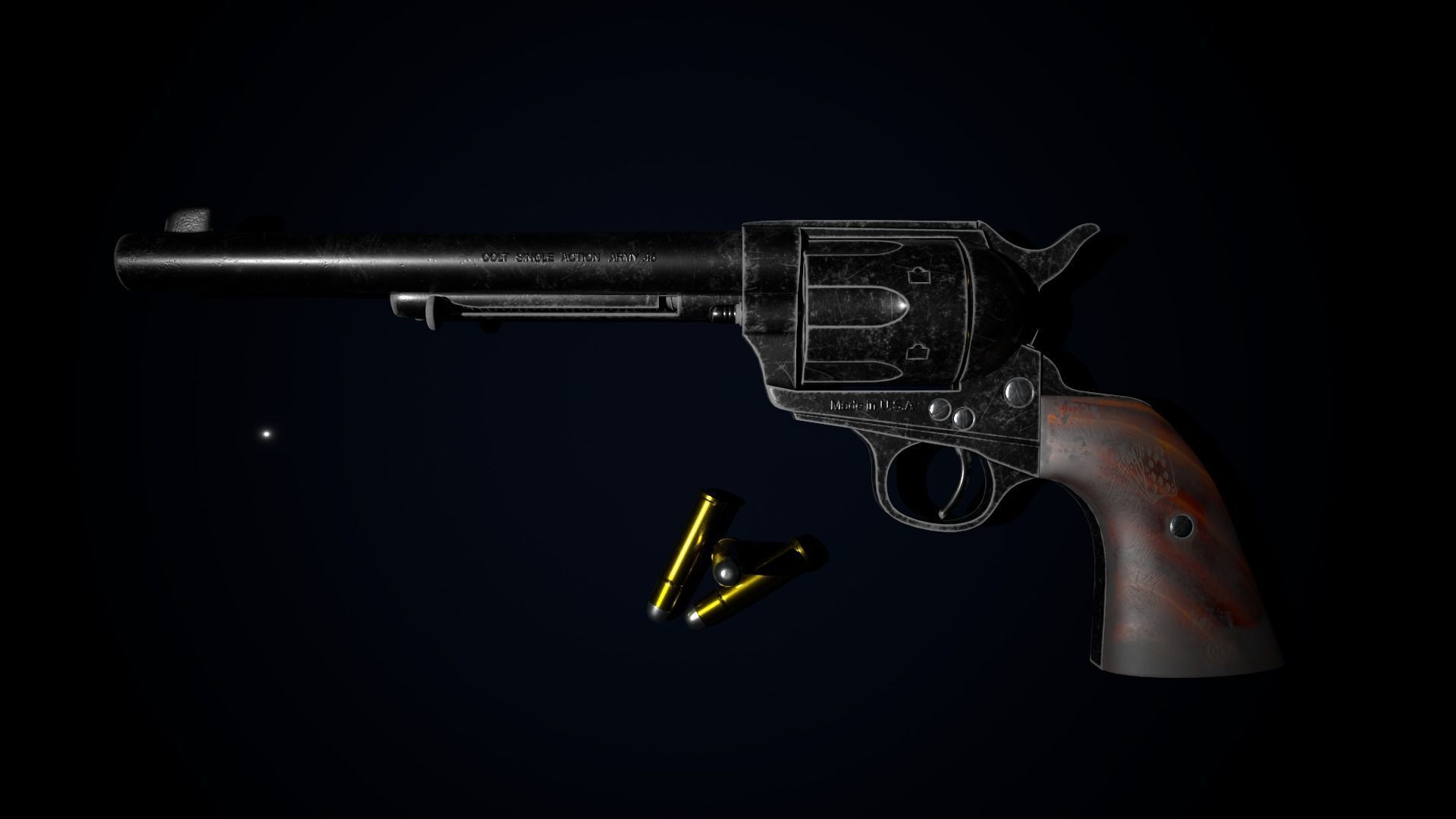 Colt M 1873 Peacemaker Low-poly 3D model_13
