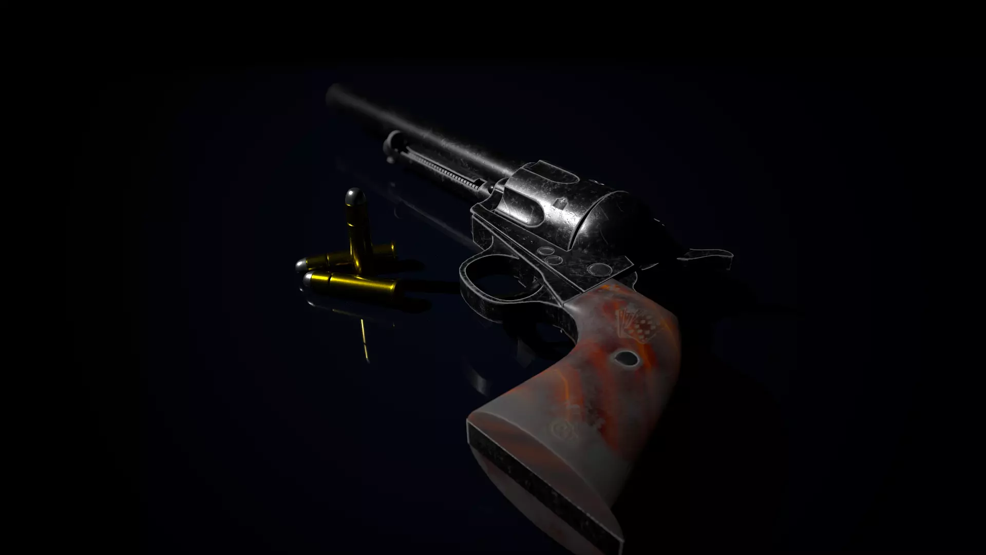 Colt M 1873 Peacemaker Low-poly 3D model_0