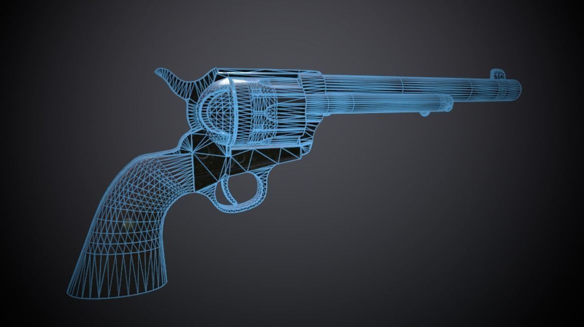 Colt M 1873 Peacemaker Low-poly 3D model_15