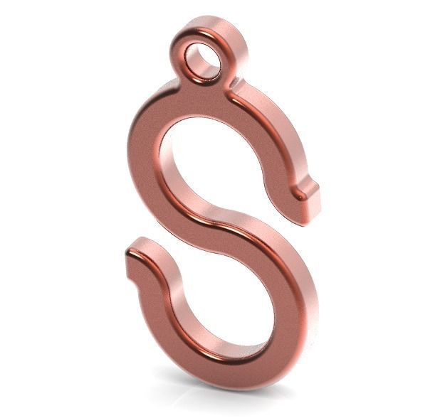 Classic Letter S - Pendant 3D print model_1
