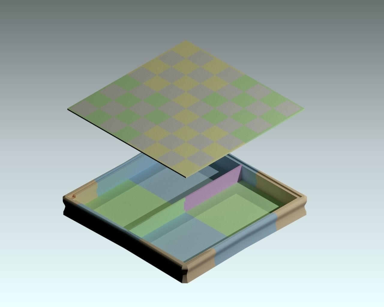 large chessboard carries chess 3D print model_1