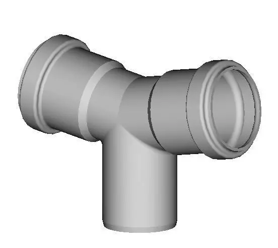 Printable HT DN 50 T-Connector  3D print model_0