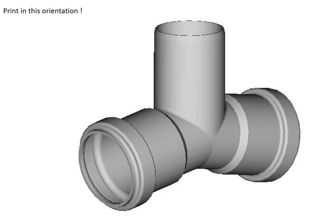 Printable HT DN 50 T-Connector  3D print model_2