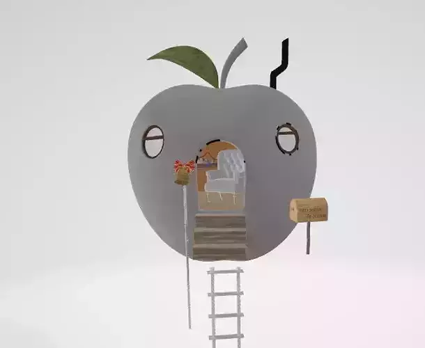 Tiny apple house for a witch Free 3D model