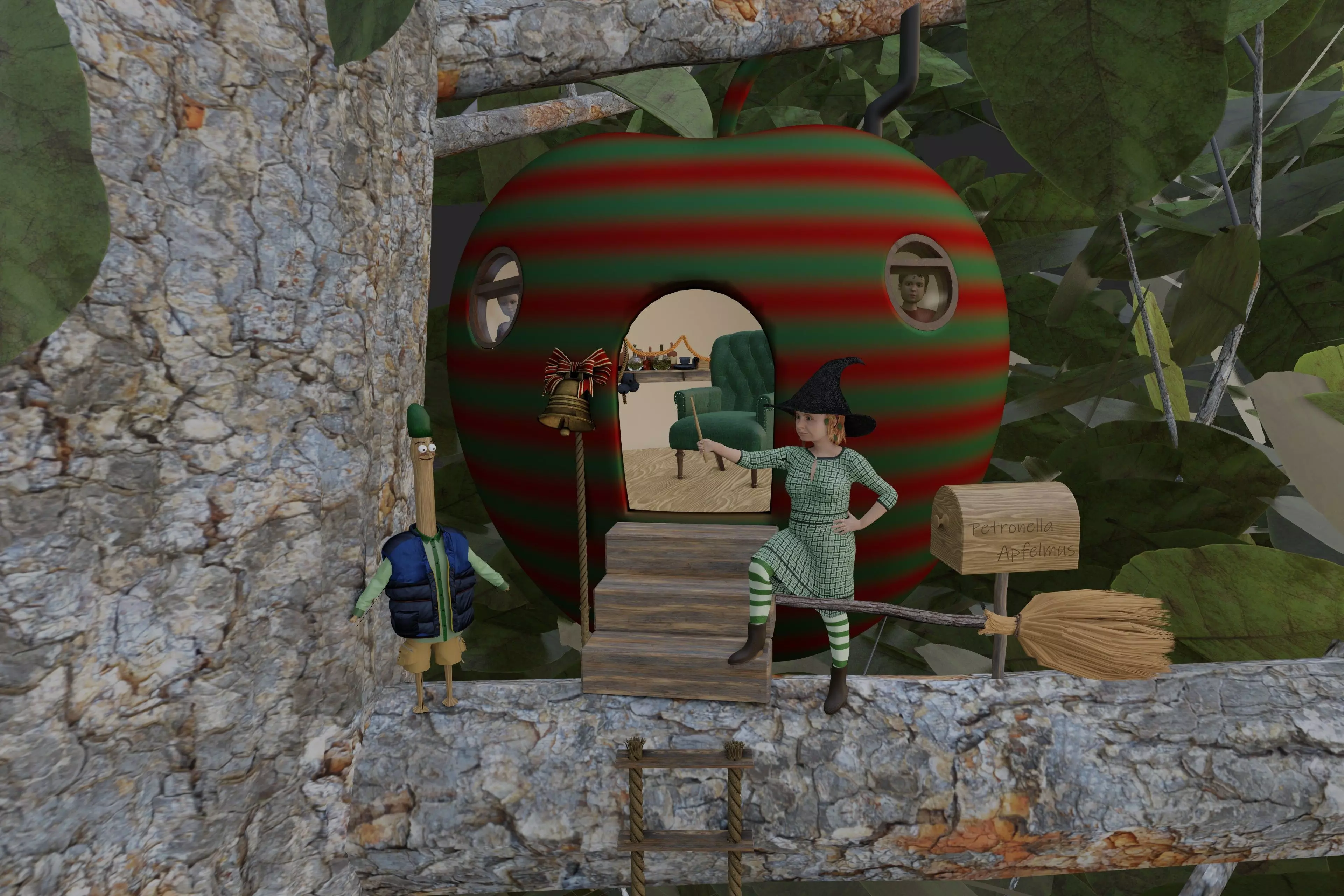 Witchery scence from a childrens book Free 3D model
