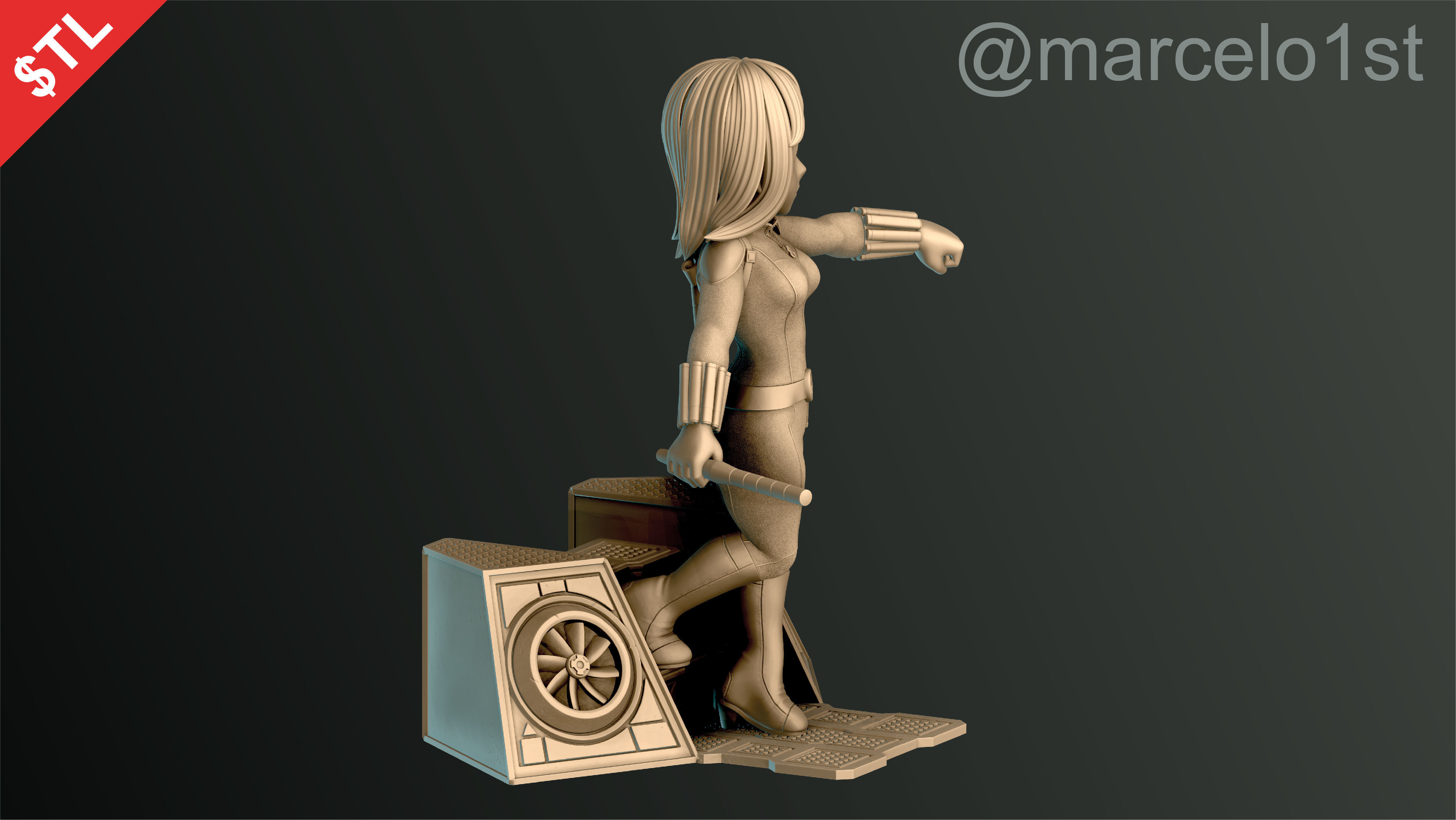 Black Widow Natasha Romanoff 3D print model_7