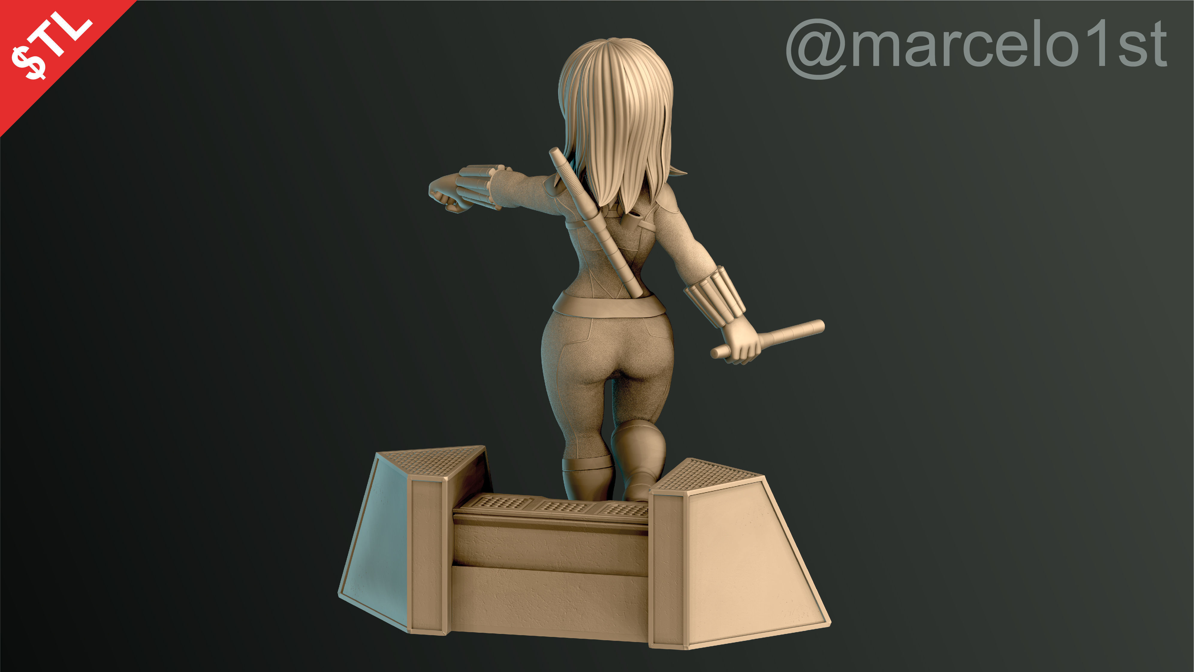 Black Widow Natasha Romanoff 3D print model_11