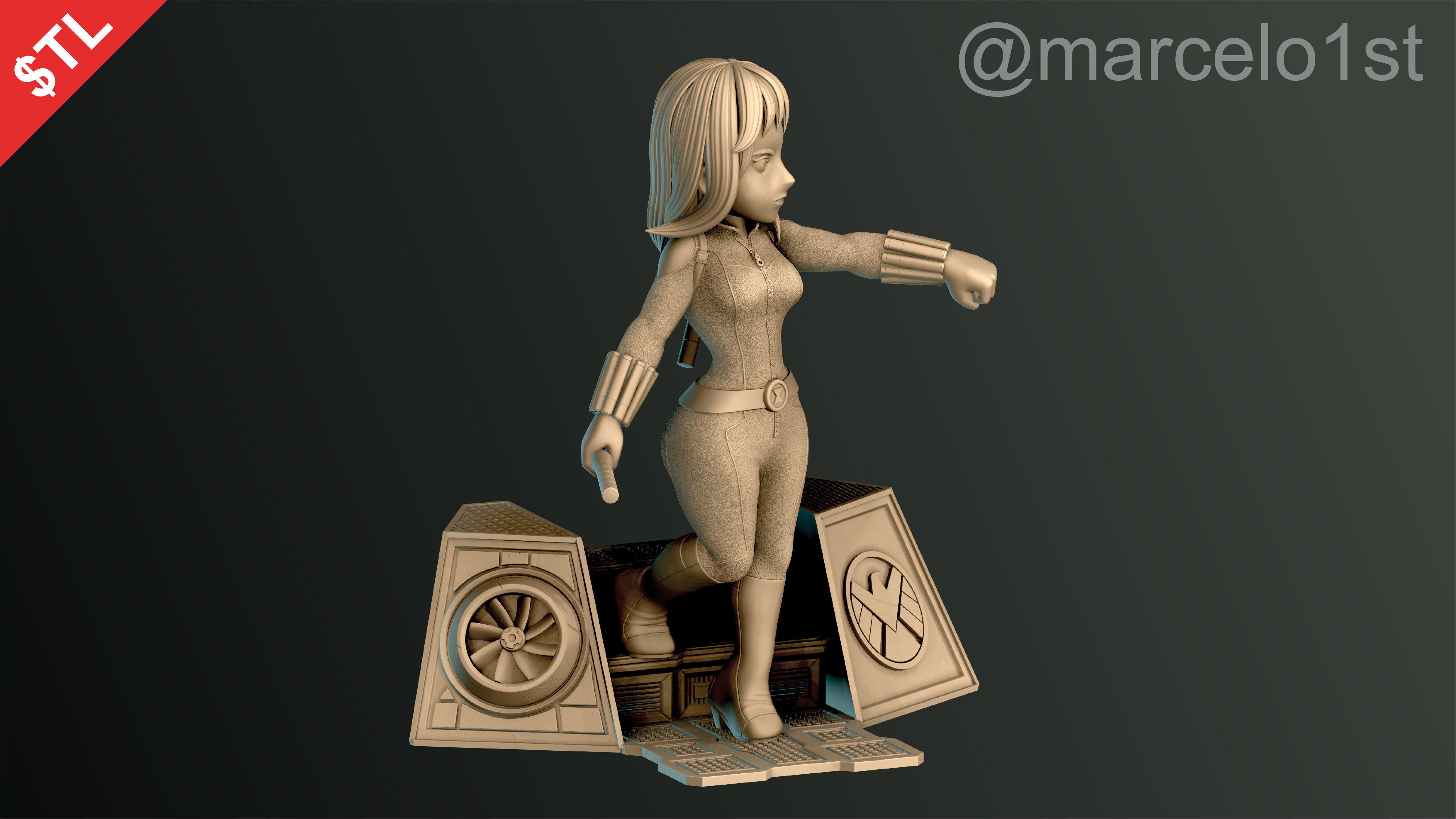 Black Widow Natasha Romanoff 3D print model_5