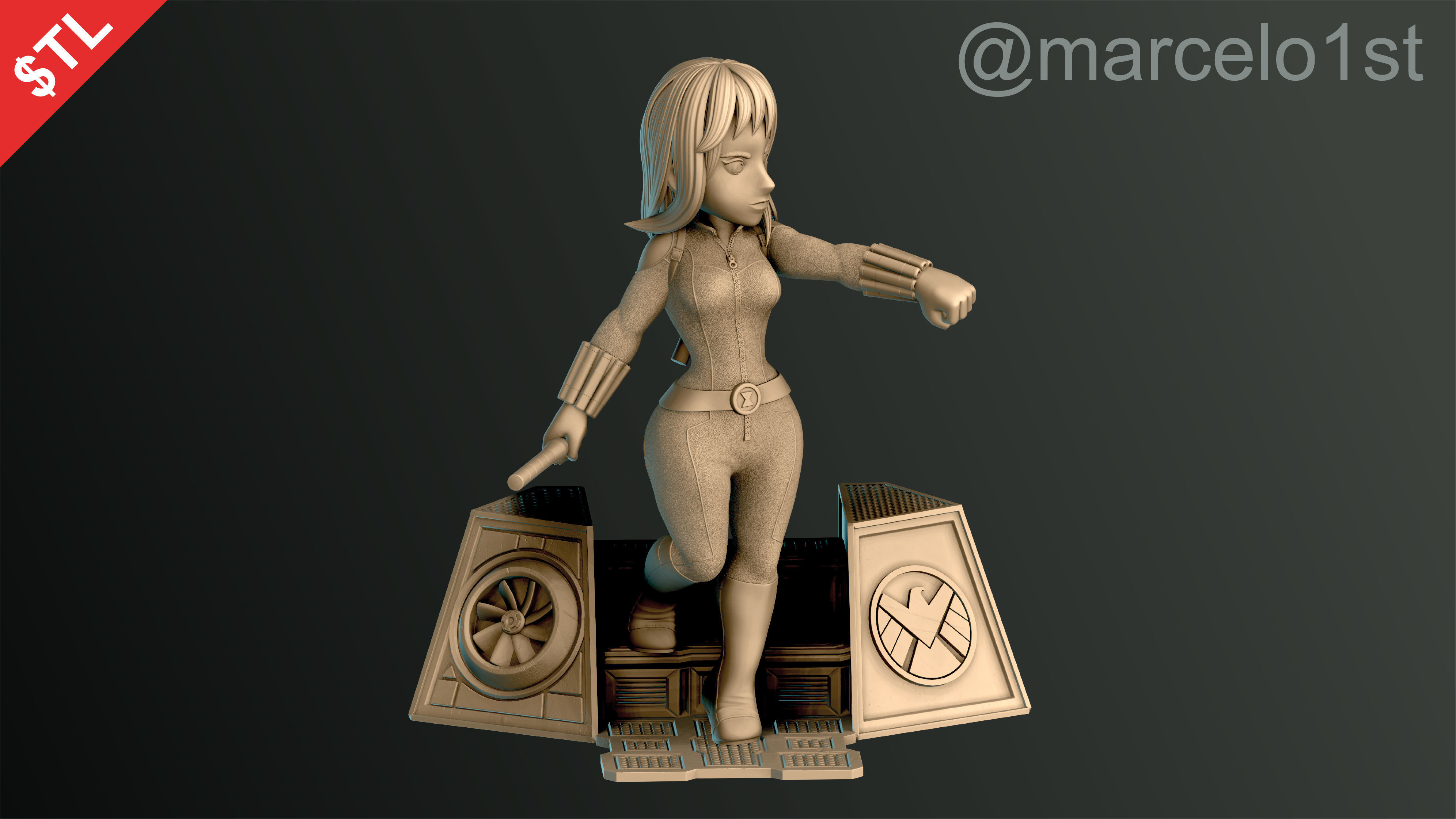 Black Widow Natasha Romanoff 3D print model_3