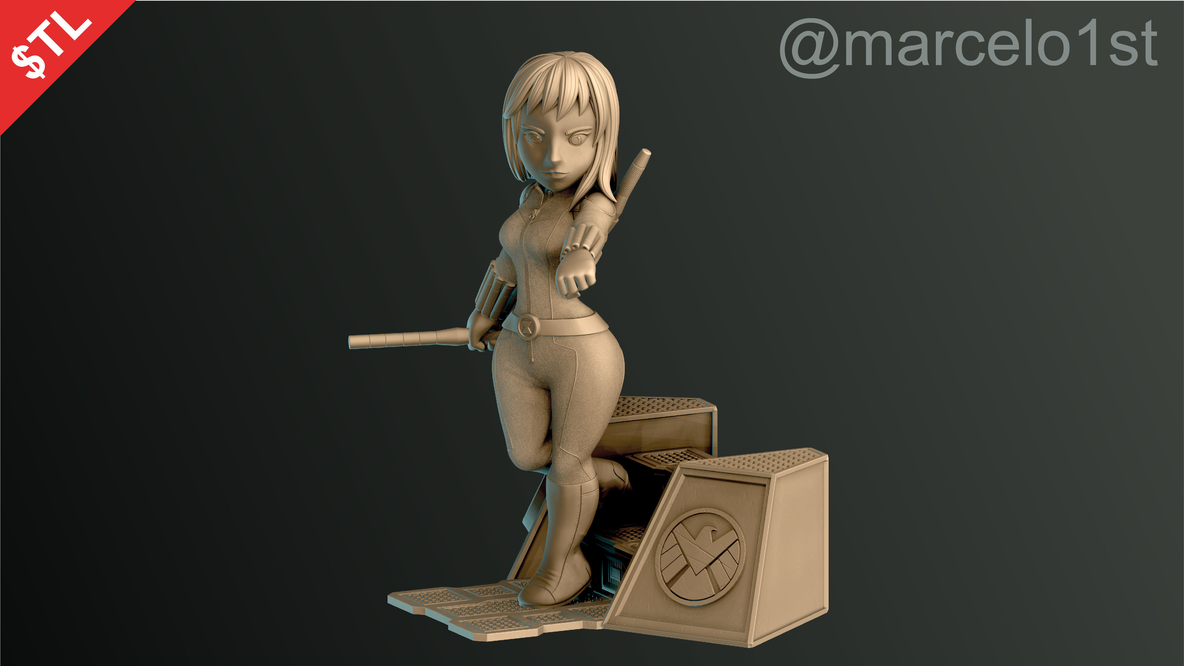Black Widow Natasha Romanoff 3D print model_16