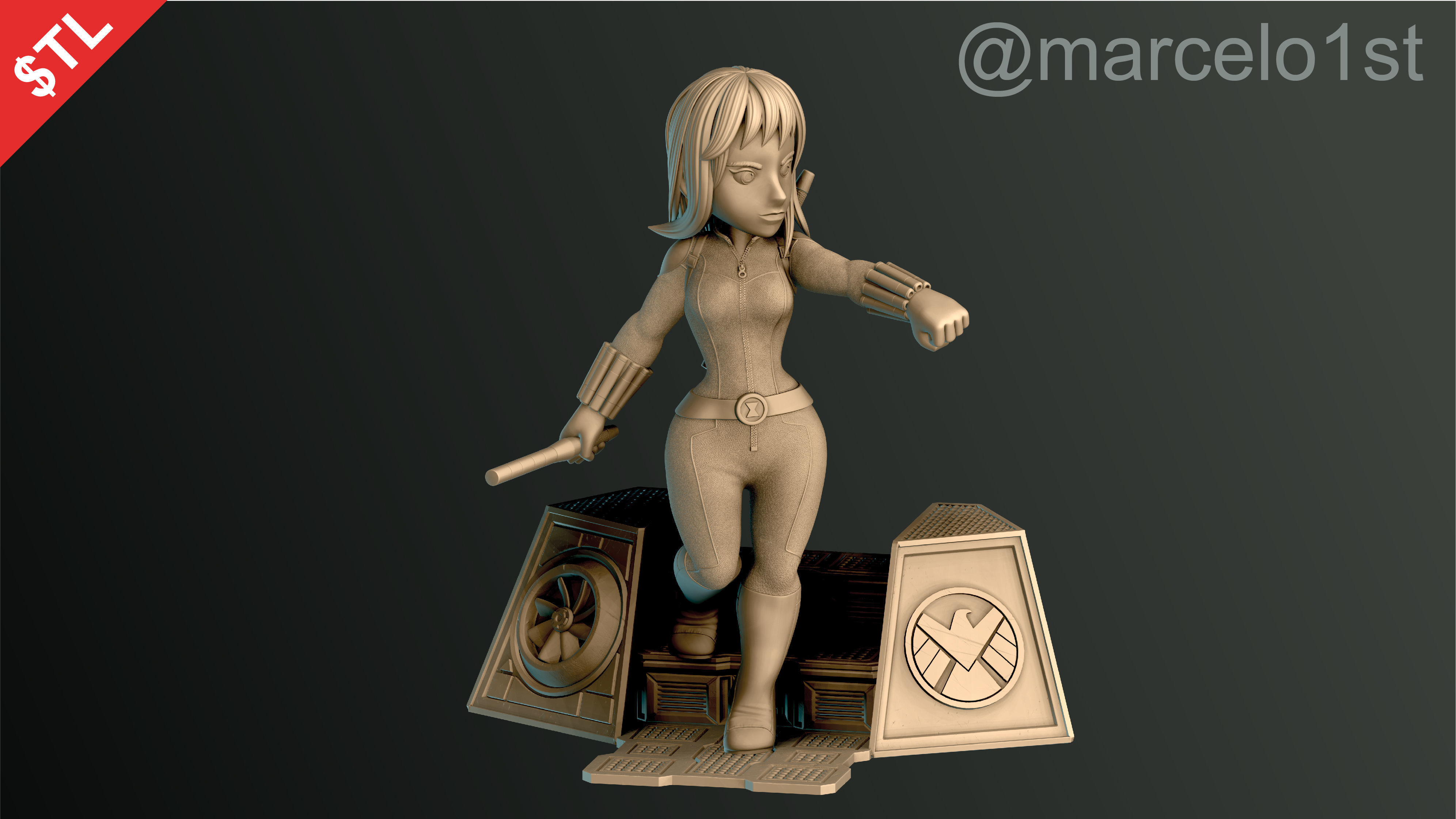 Black Widow Natasha Romanoff 3D print model_19