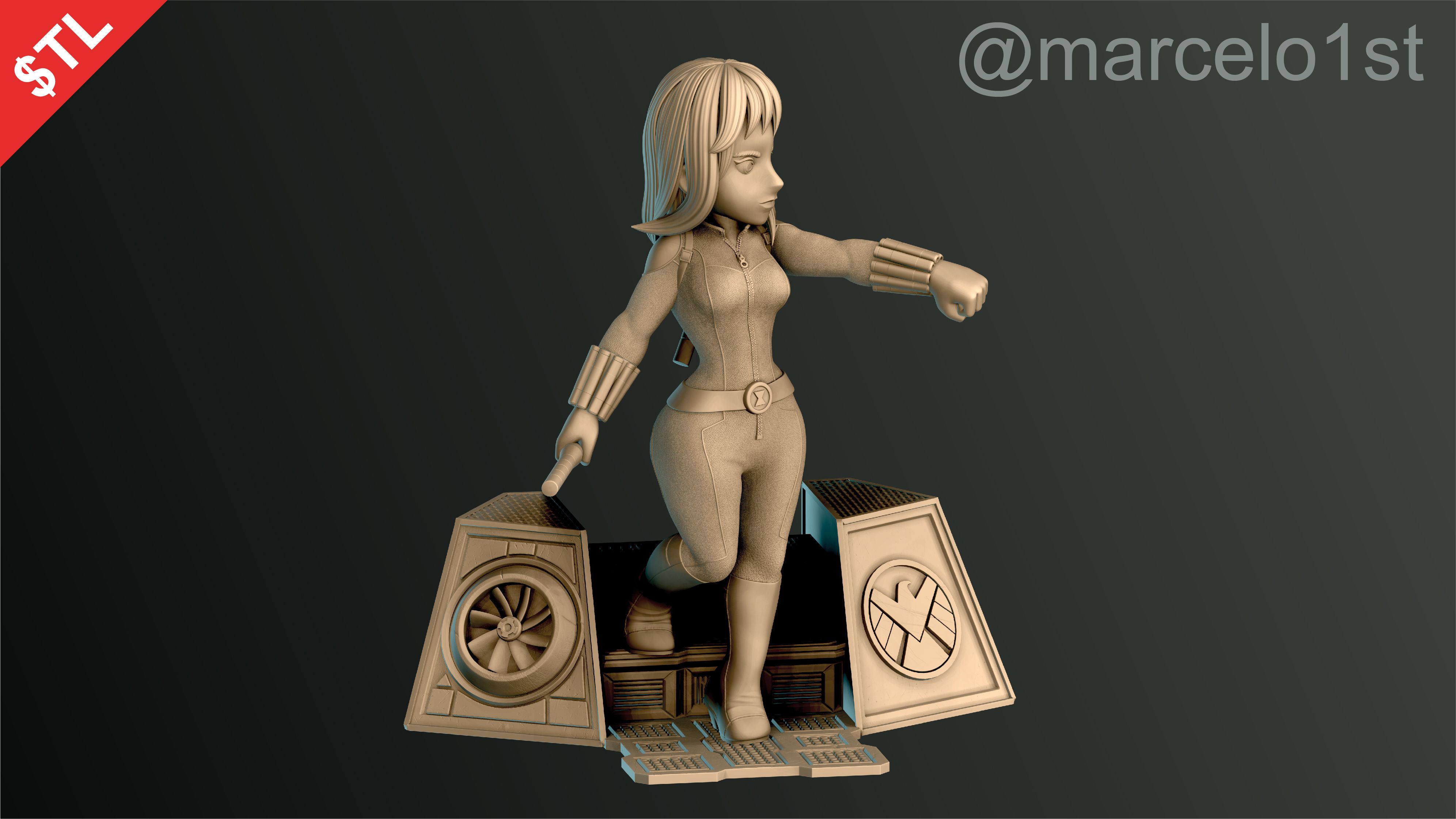 Black Widow Natasha Romanoff 3D print model_4