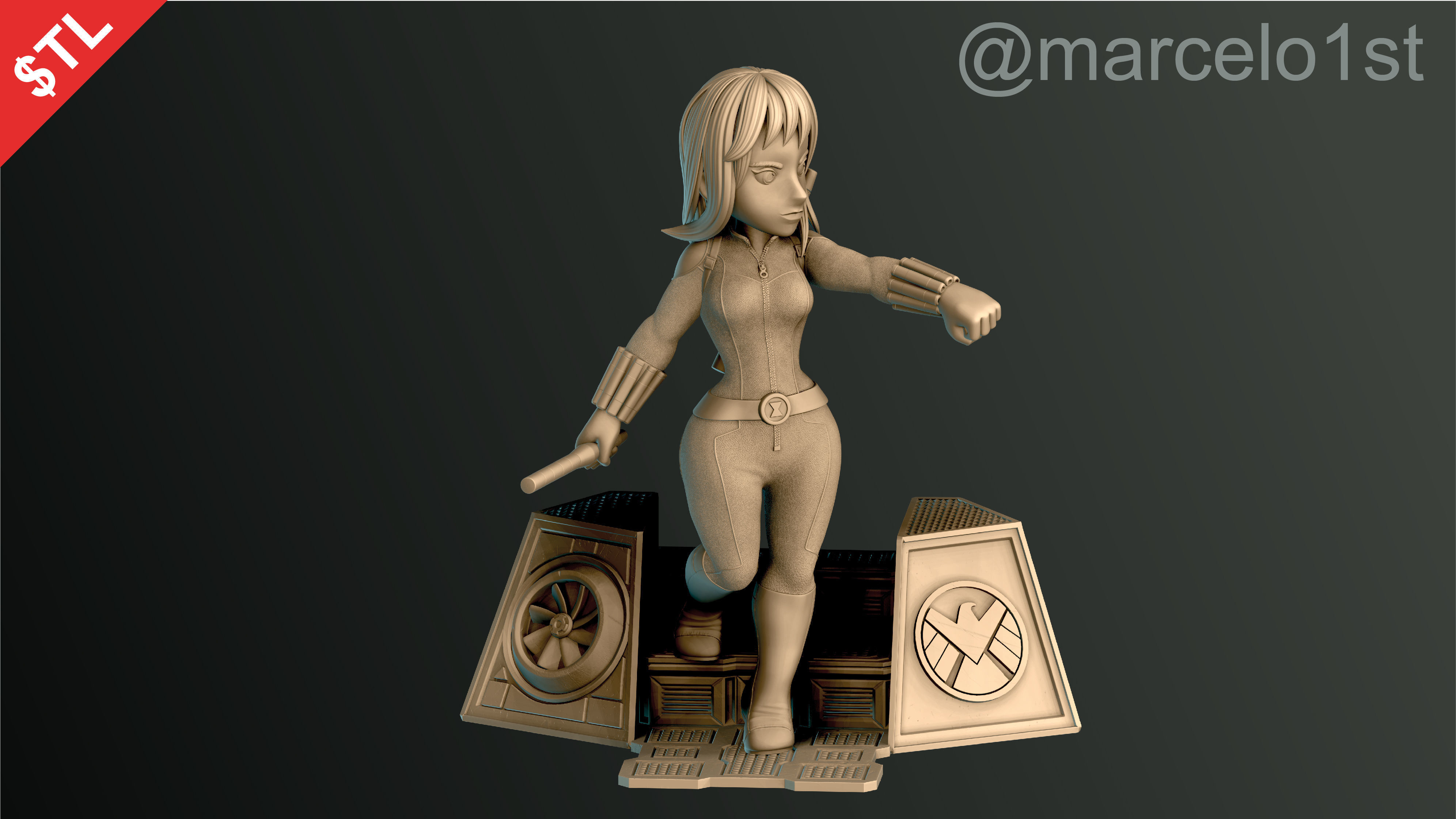 Black Widow Natasha Romanoff 3D print model_20