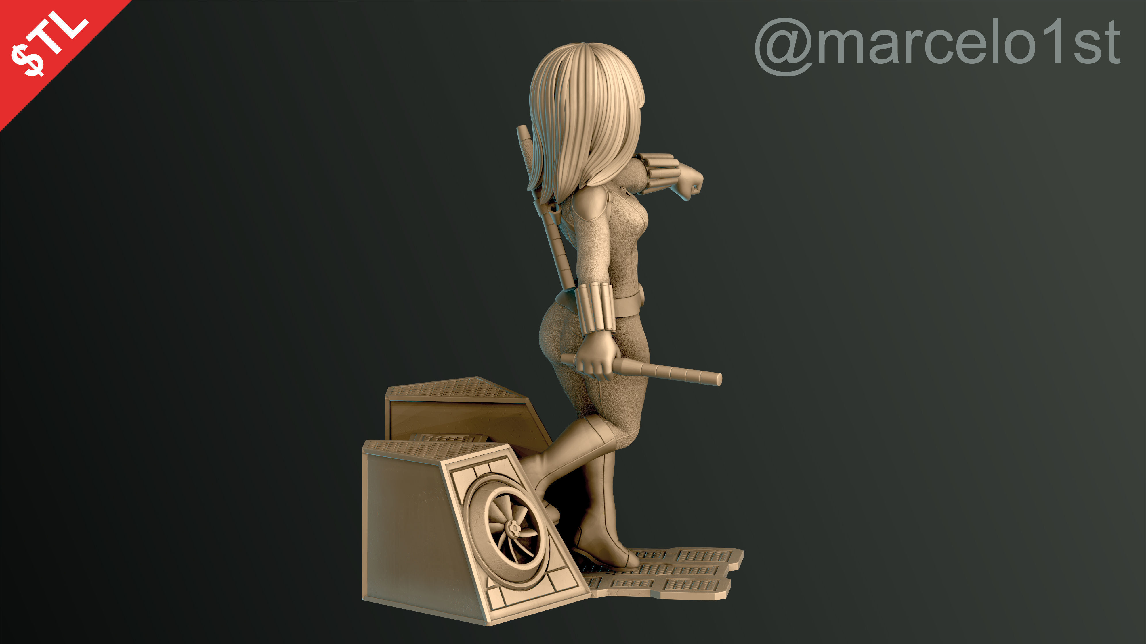 Black Widow Natasha Romanoff 3D print model_8