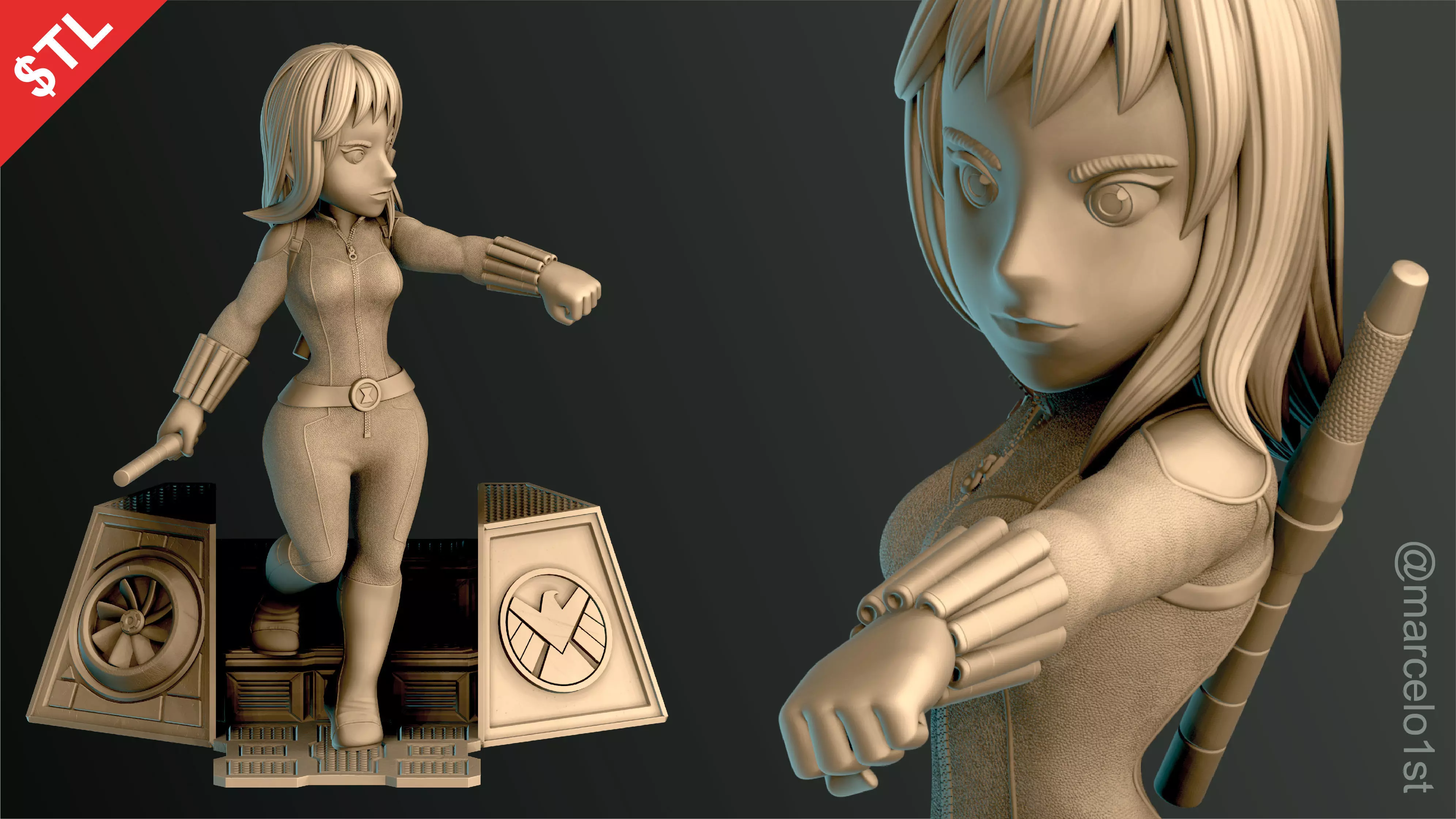Black Widow Natasha Romanoff 3D print model_0