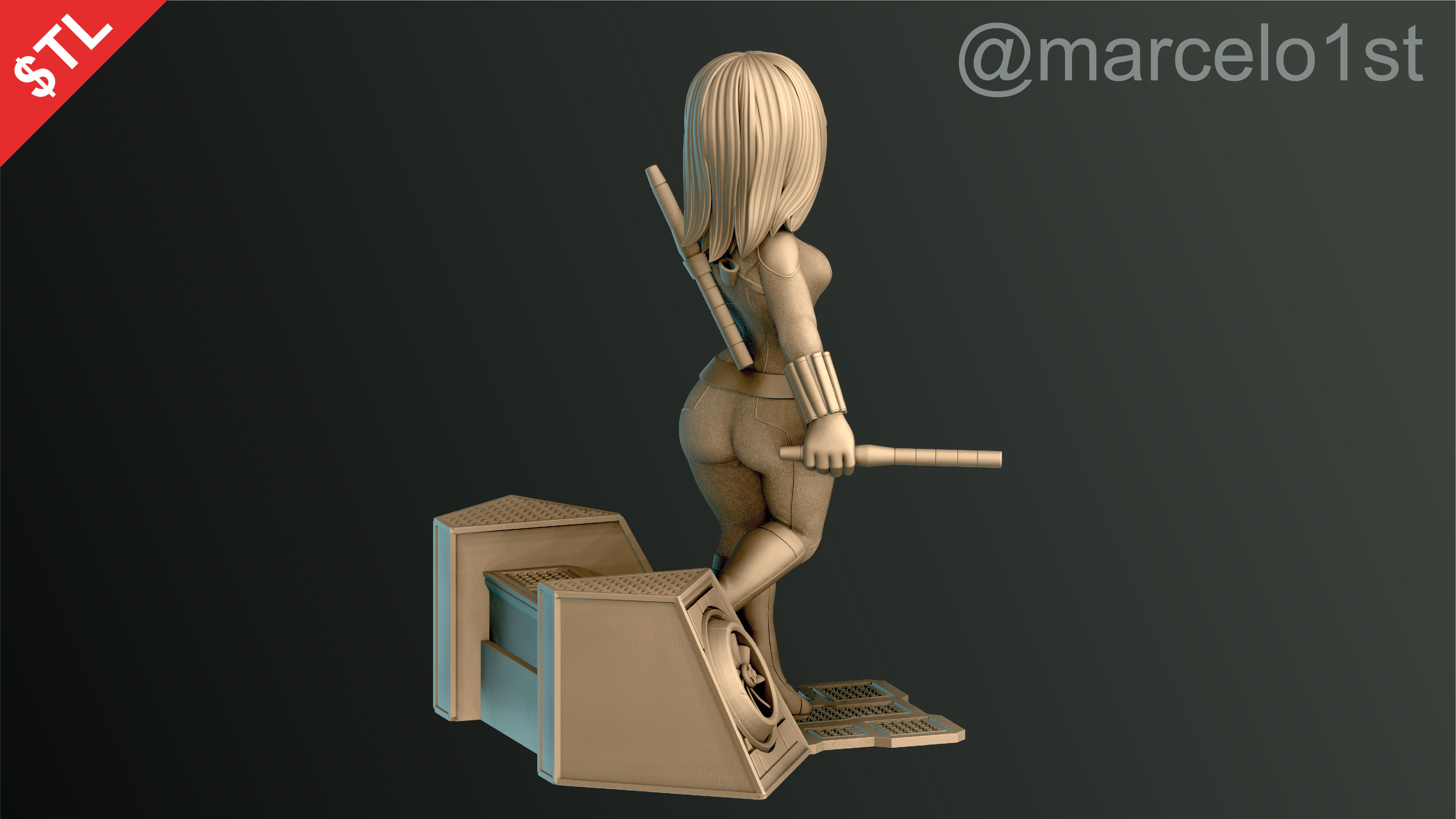 Black Widow Natasha Romanoff 3D print model_9
