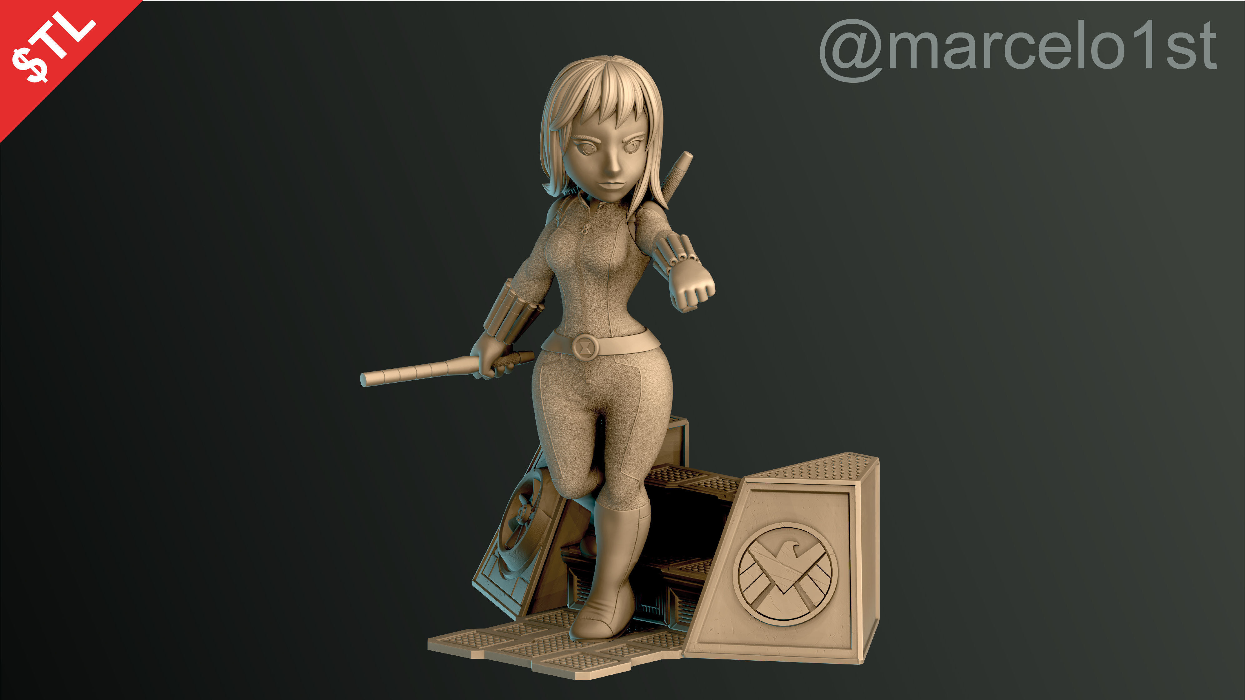 Black Widow Natasha Romanoff 3D print model_17