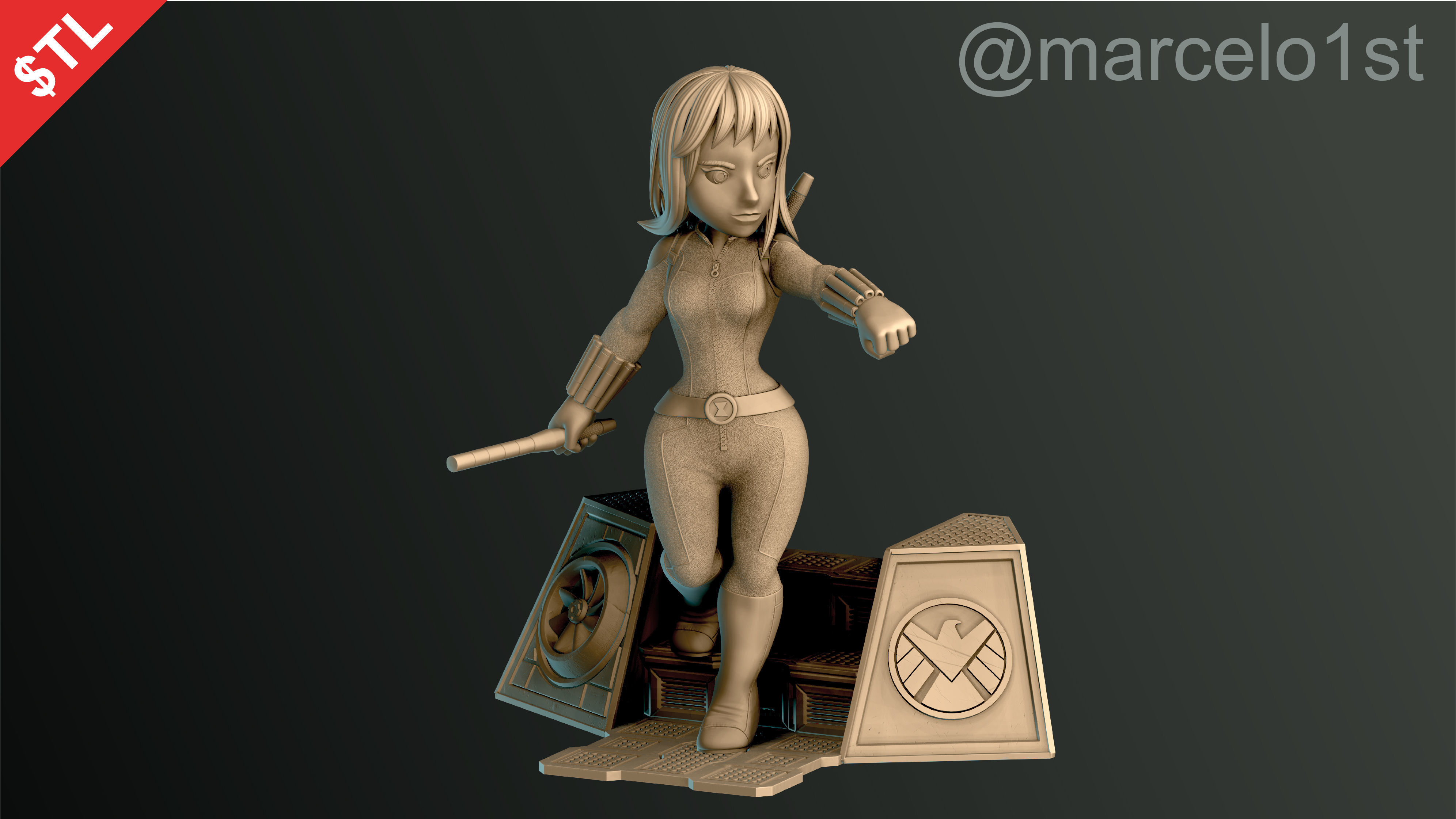 Black Widow Natasha Romanoff 3D print model_18