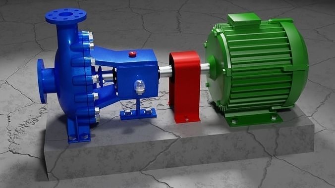 Centrifugal pump - generator or motor Low-poly 3D model