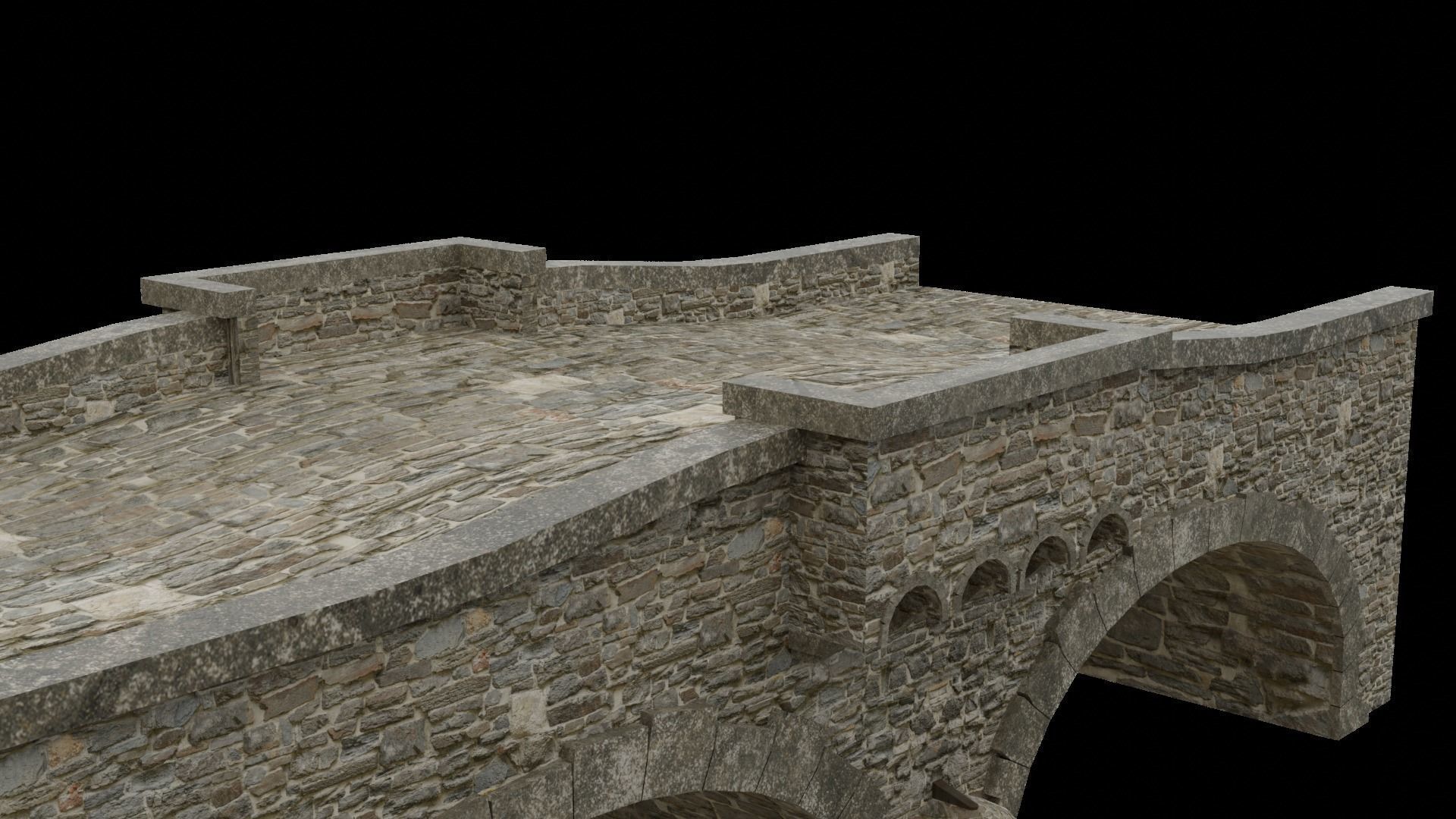 Stone Bridge Free low-poly 3D model_2