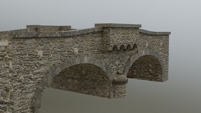 Stone Bridge Free low-poly 3D model