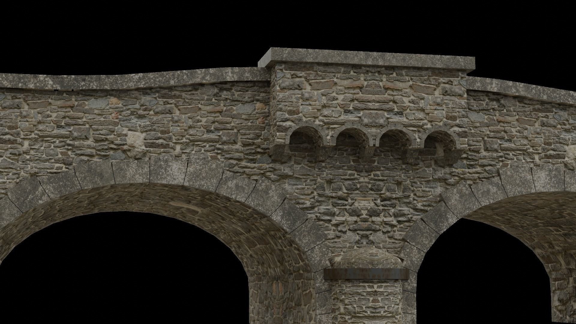 Stone Bridge Free low-poly 3D model_4