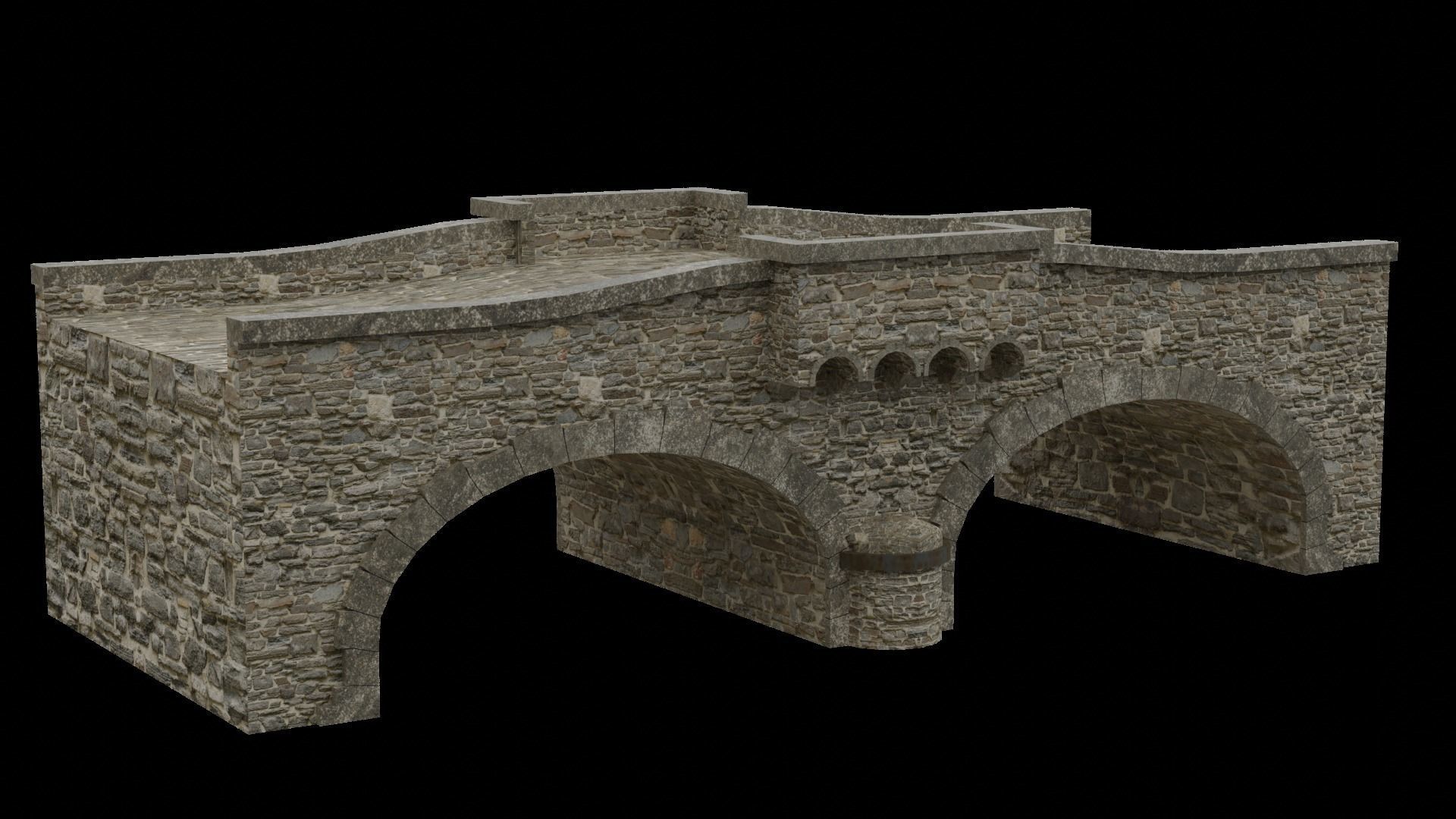 Stone Bridge Free low-poly 3D model_3