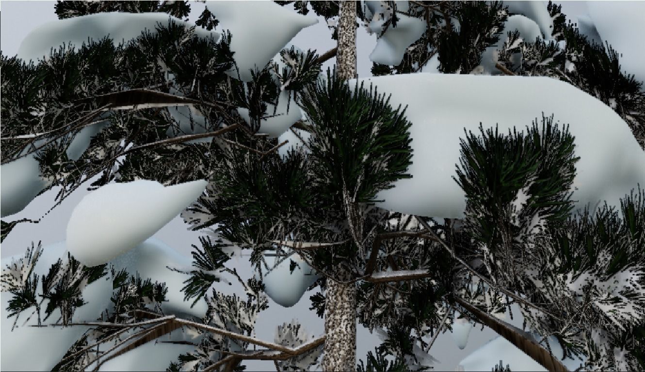 Pinus-winter snowball flying in air 3D model_2