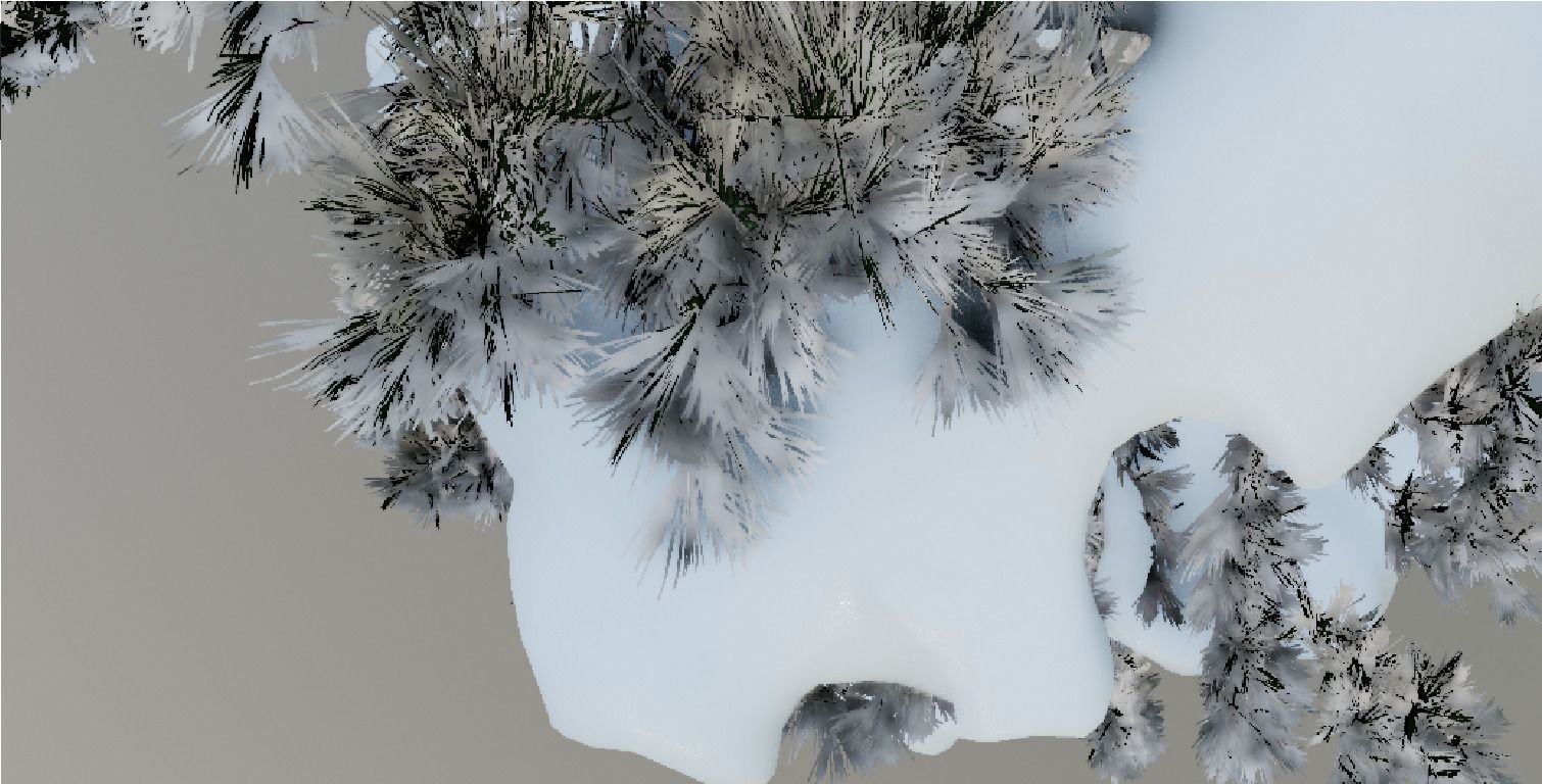 Pinus-winter snowball flying in air 3D model_5