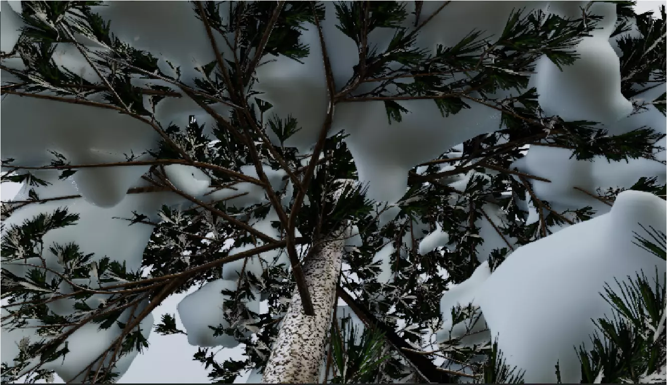 Pinus-winter snowball flying in air 3D model_0