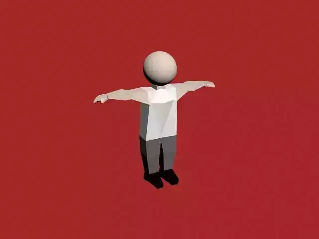 low poly character man