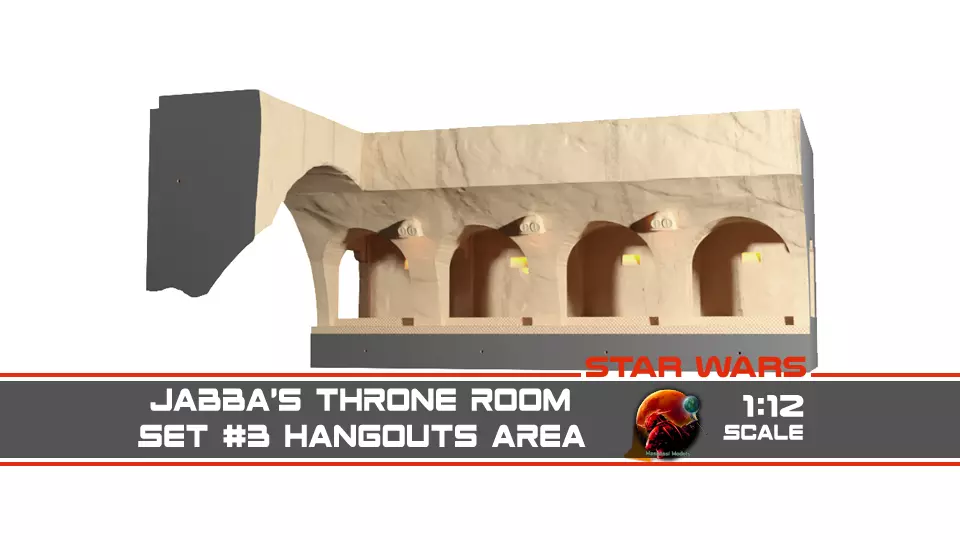 Jabbas Throne Room - Set 3-Hangouts Area  1-12 scale Blackseries 3D print model_0