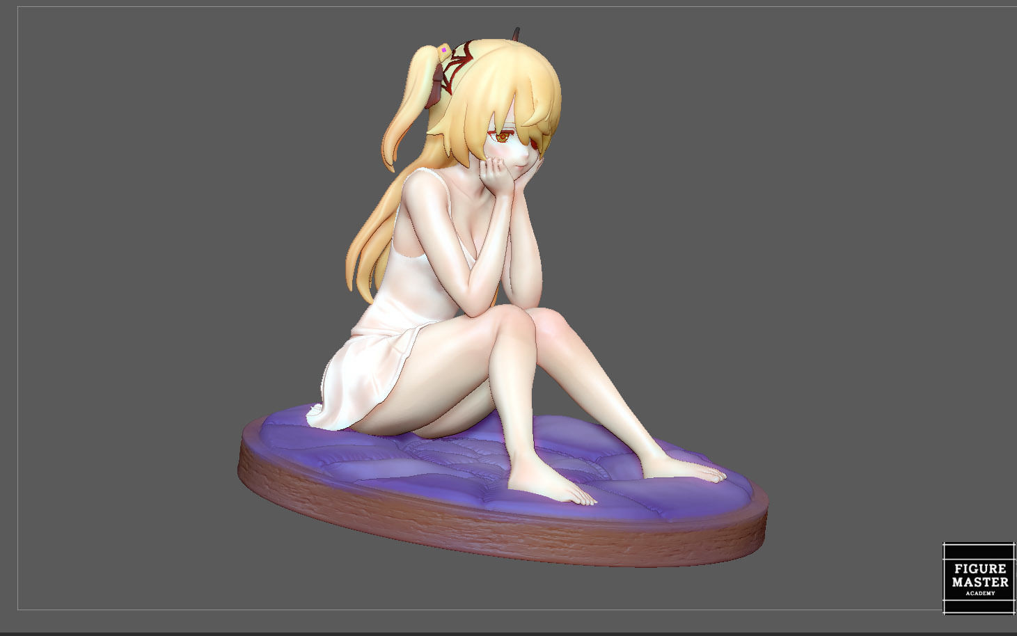 FISCHL GENSHIN IMPACT STATUE CUTE GIRL 2 GAME CHARACTER ANIME 3D print model_14