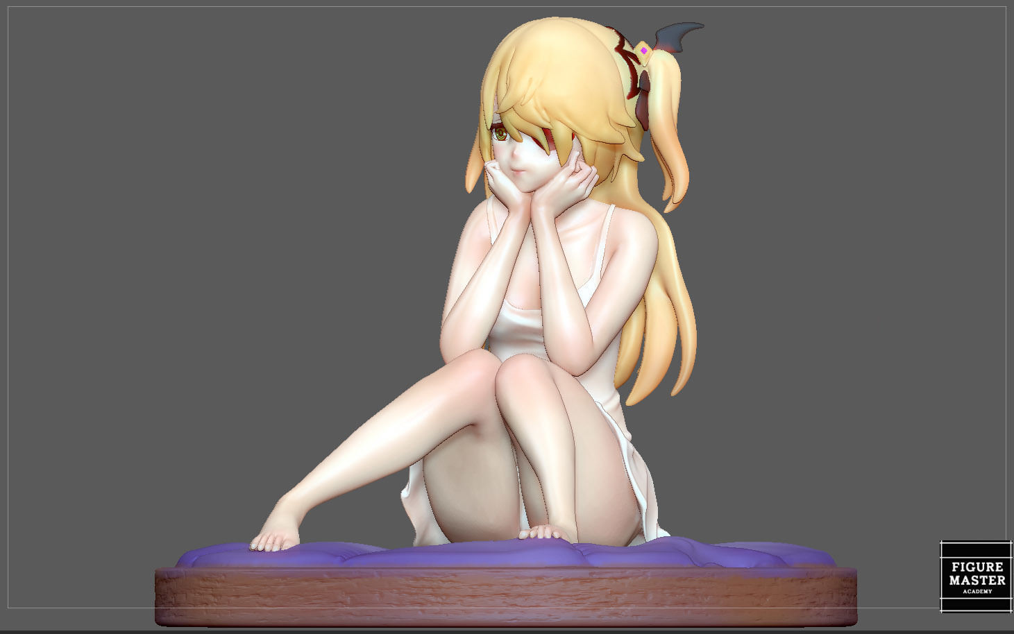 FISCHL GENSHIN IMPACT STATUE CUTE GIRL 2 GAME CHARACTER ANIME 3D print model_6