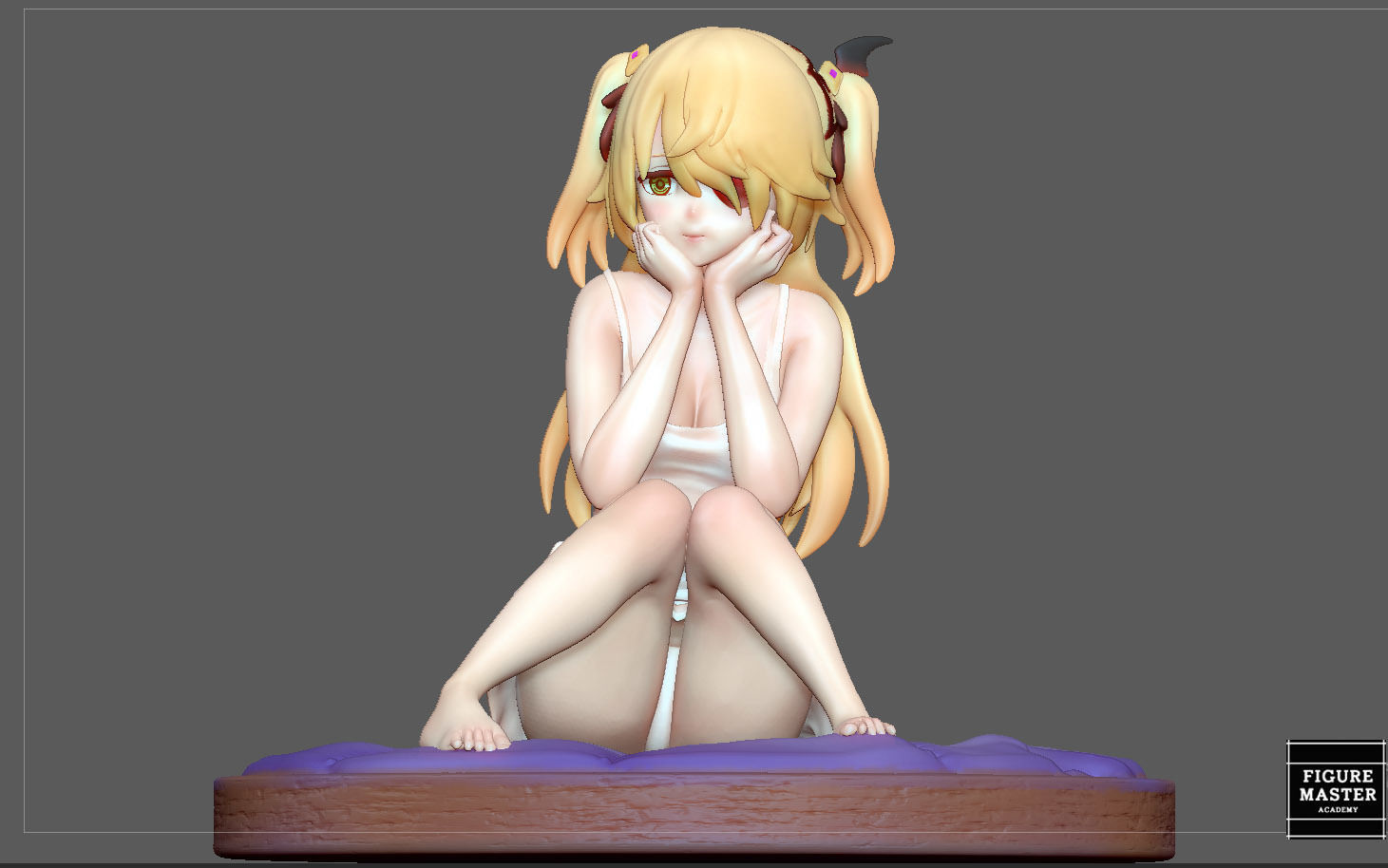 FISCHL GENSHIN IMPACT STATUE CUTE GIRL 2 GAME CHARACTER ANIME 3D print model_7