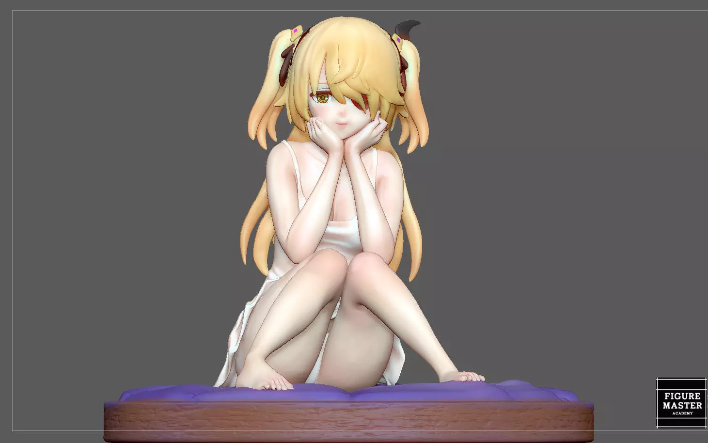 FISCHL GENSHIN IMPACT STATUE CUTE GIRL 2 GAME CHARACTER ANIME 3D print model_0